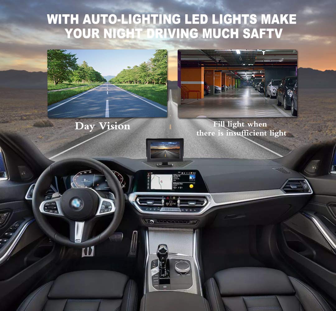 Jpp License Plate Backup Camera - Ip68 Waterproof, Wide Angle View, Night Vision Led - Universal Car Rear View Reversing Camera