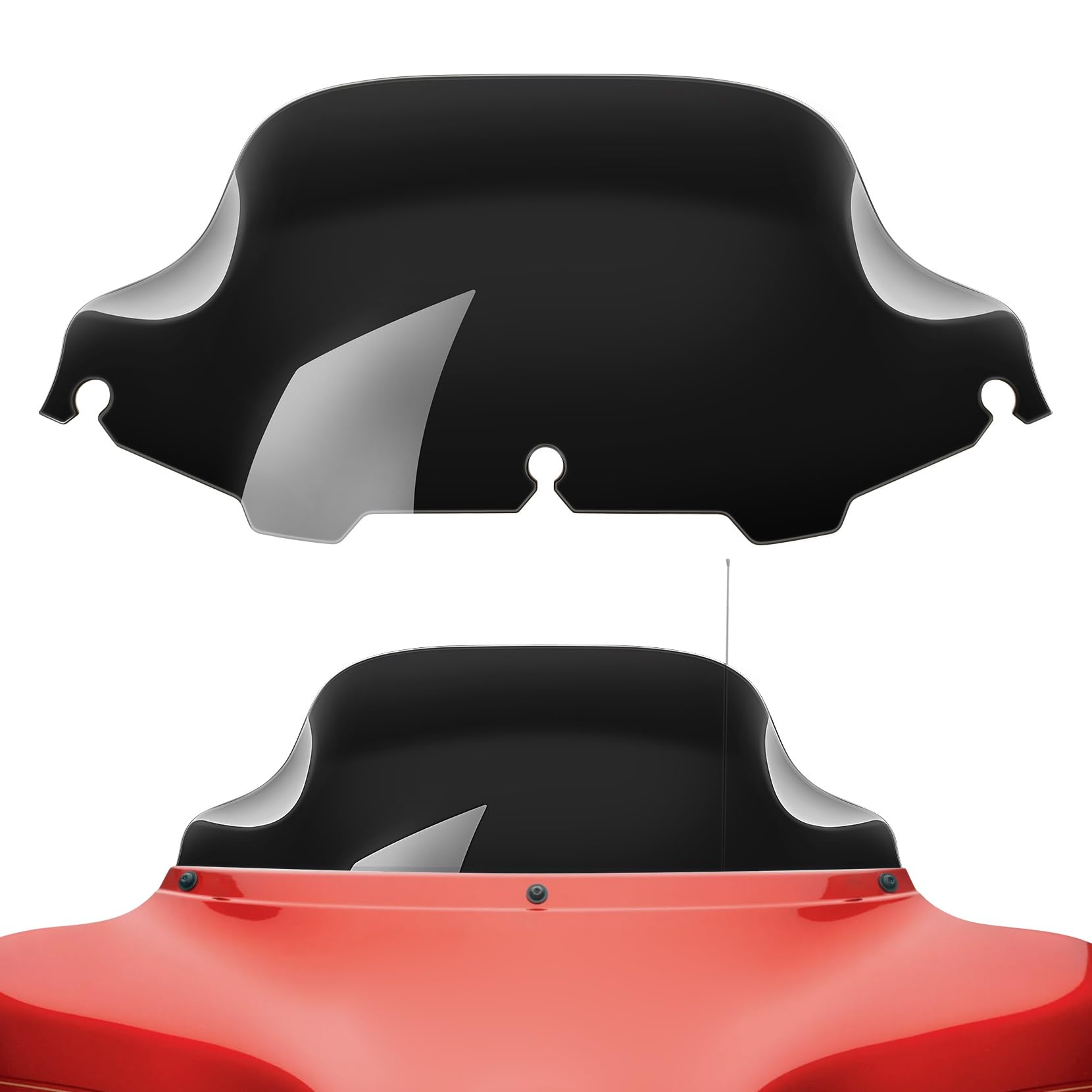 Amazicha Black 8 Wave Windshield Windscreen Compatible For 1996-2013 Harley Davidson Touring Street Glide/ Electra Glide/ Tri Glide Flht Flhx Flhtk Flhtc Flhtcu