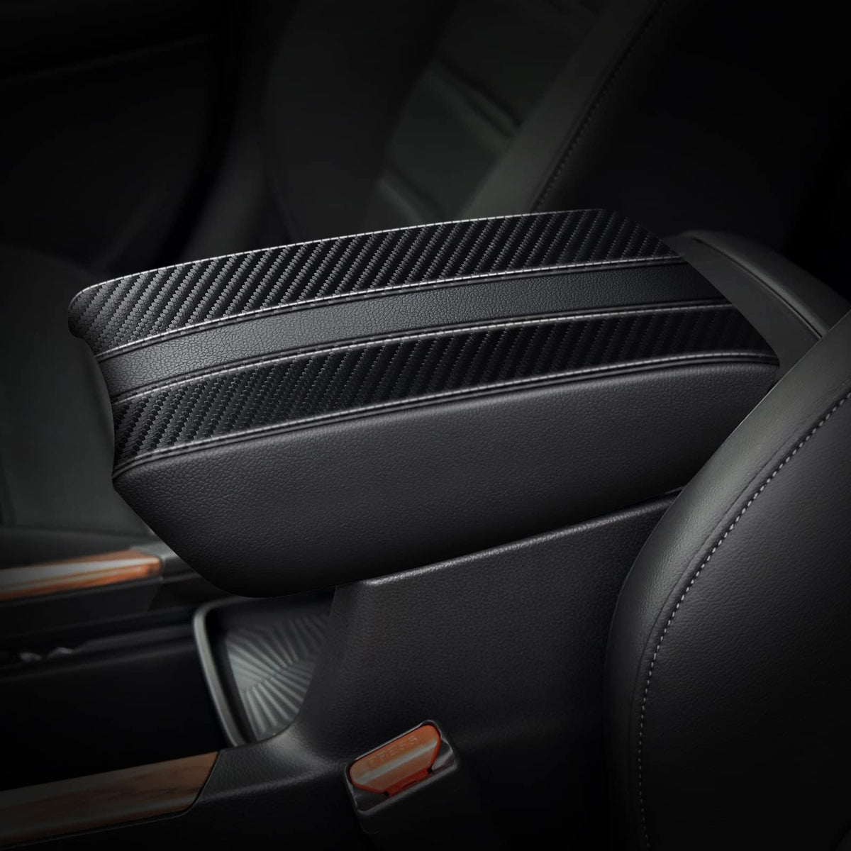 Aomsazto Carbon Fiber Armrest Center Console Armrest For Honda Crv