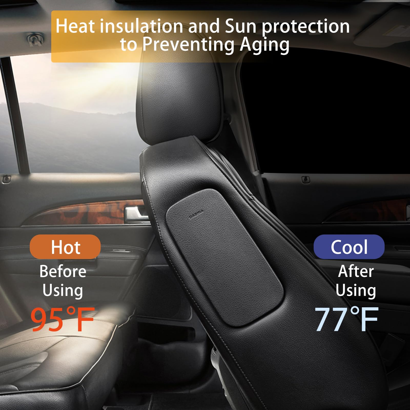 Xcbyt Car Window Shades, 4 Pcs Car Privacy Curtains, 100% Block Light Car Window Covers Magnetic Side Window Sun Shade Keeps Coo