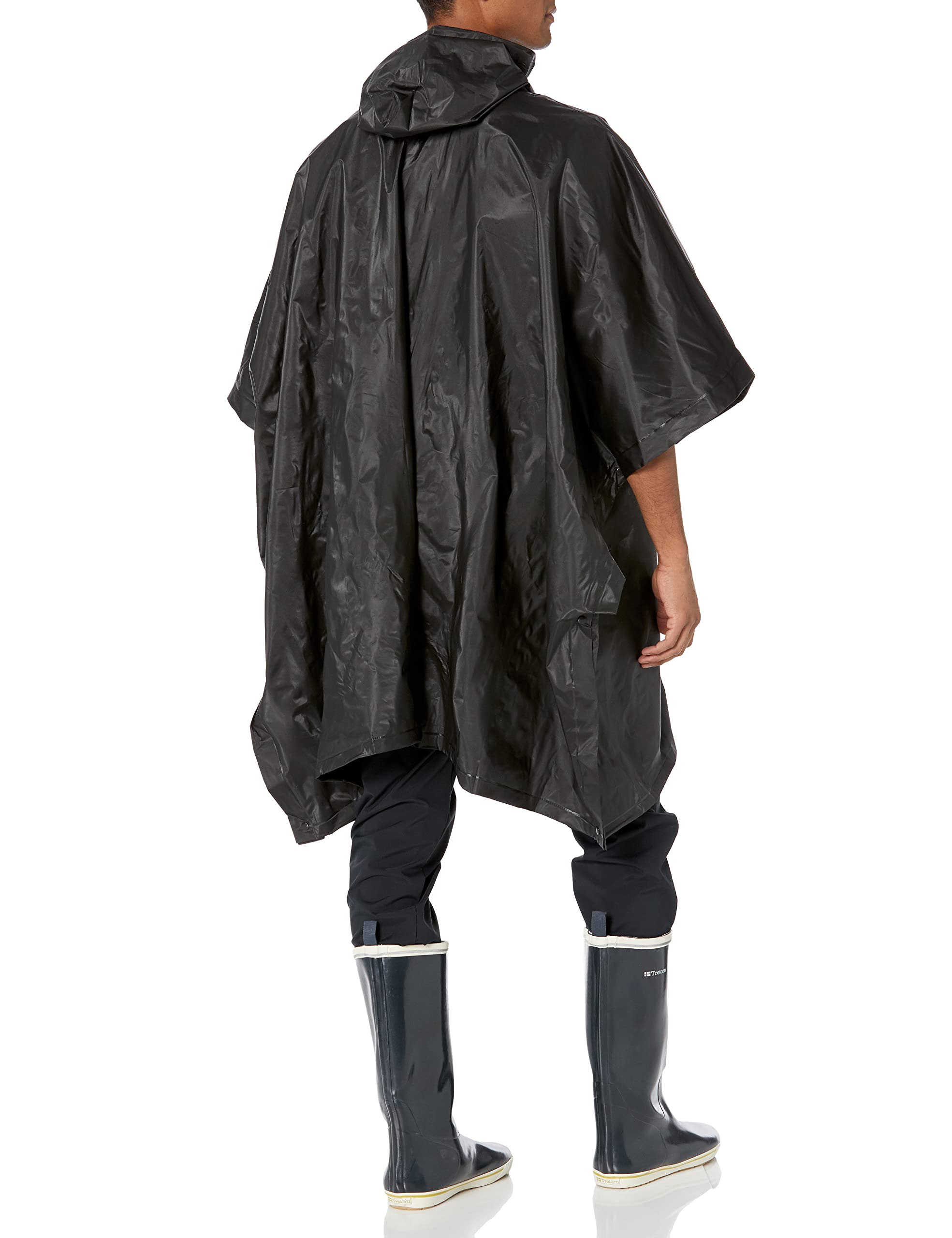 Rps Outdoors 51-114 Adult Rain Poncho Black Eva Waterproof Reusable (50 Inch X 80 Inch)