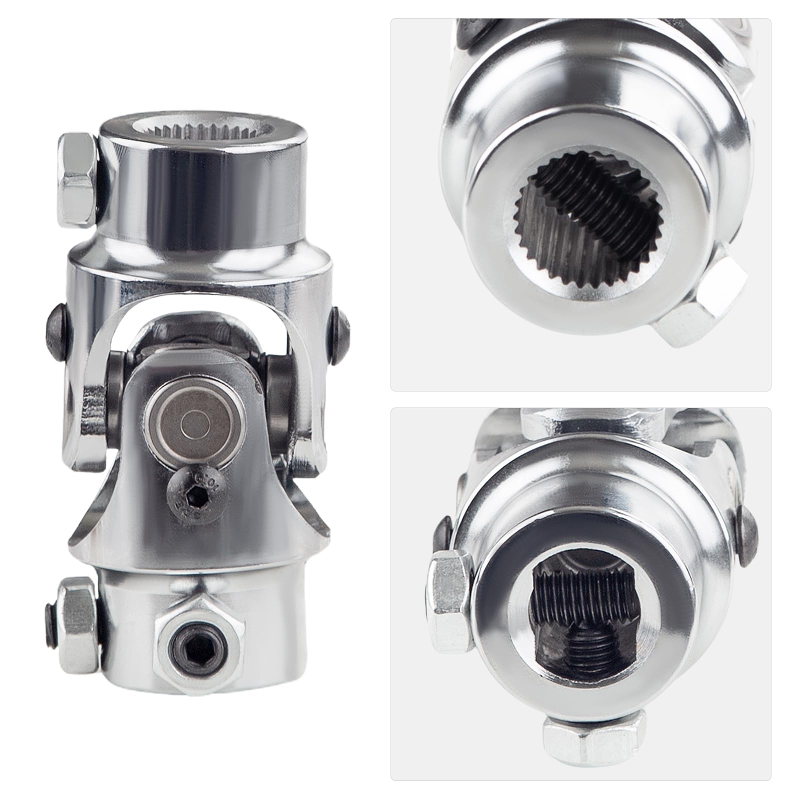 Wmphe Single Steering Shaft Universal U Joint 3/4'-30 Spline To 3/4' Dd, 83Mm (3-1/4') Working Angle 35°Degree