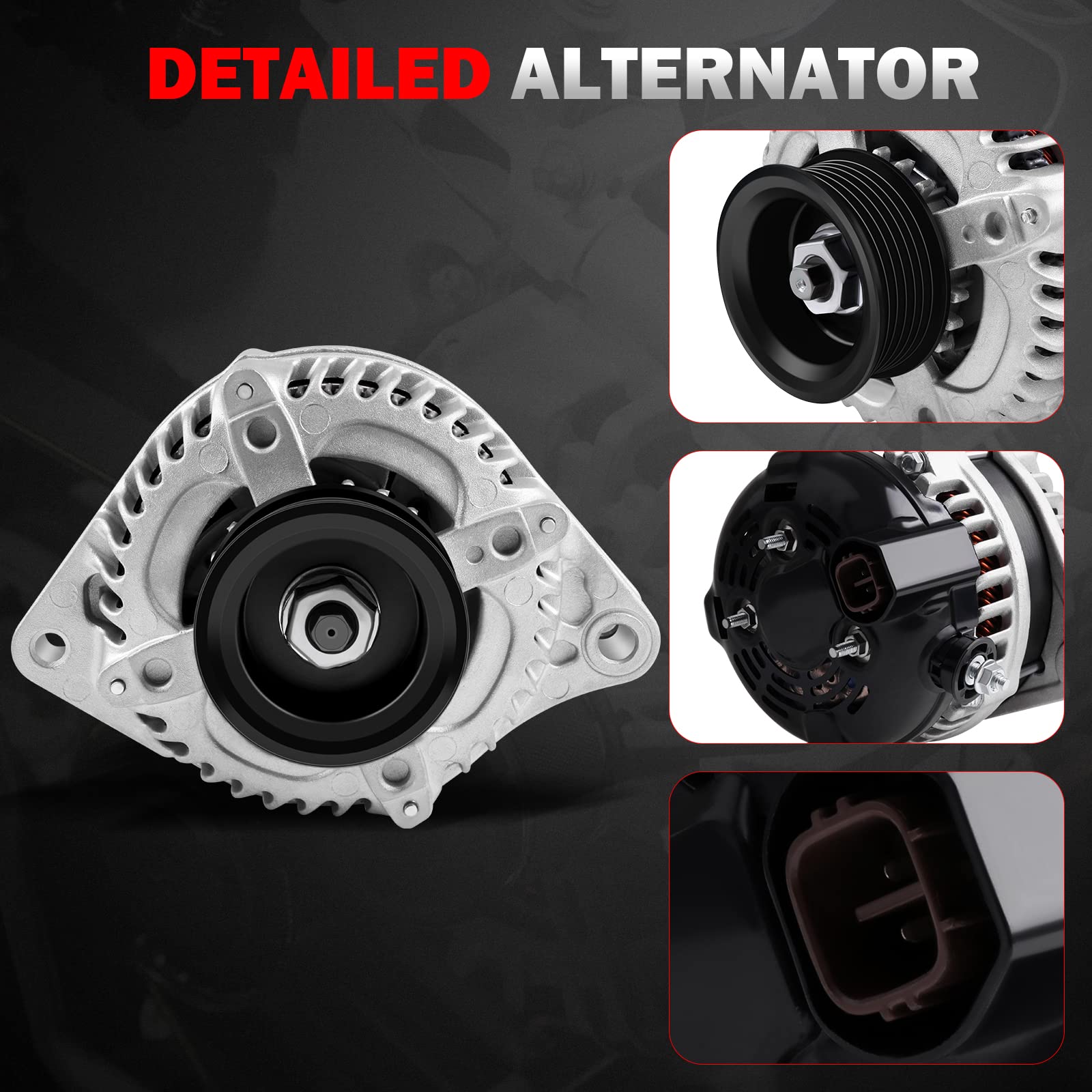 V6 3.5L 130Amp New Astou Alternator Fit For Honda Odyssey 2005 2006 2007, Pilot 2005 2006 2007 2008, For Acura Tl 2007 2008 Replace# And0339 31100-Rgl-A01 11099