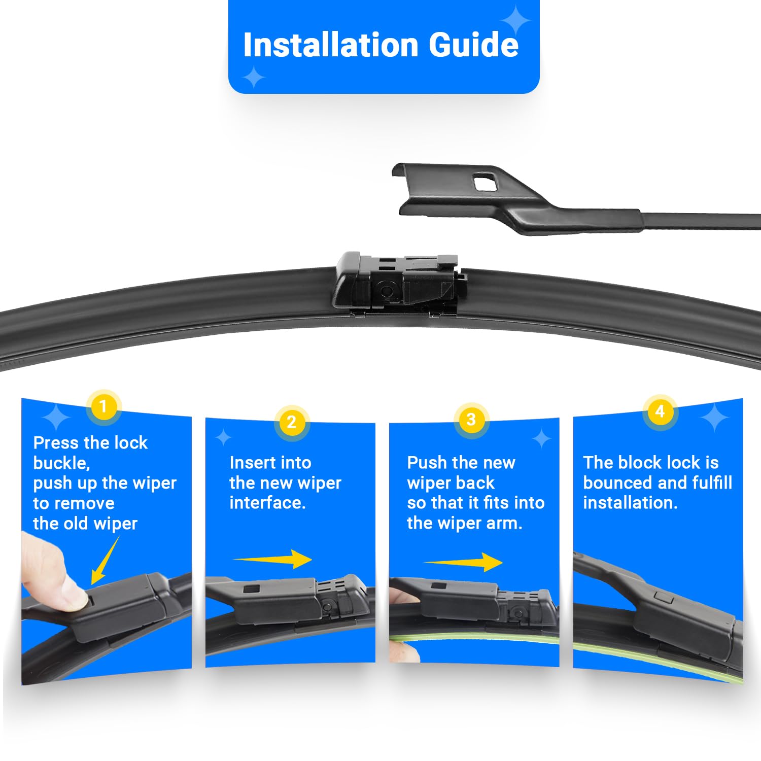 Raintok Windshield Wiper Blade Set Replacement For 2015-2021 Chevy Chevrolet Trax Original Equipment Replacement Front Rear Wipe