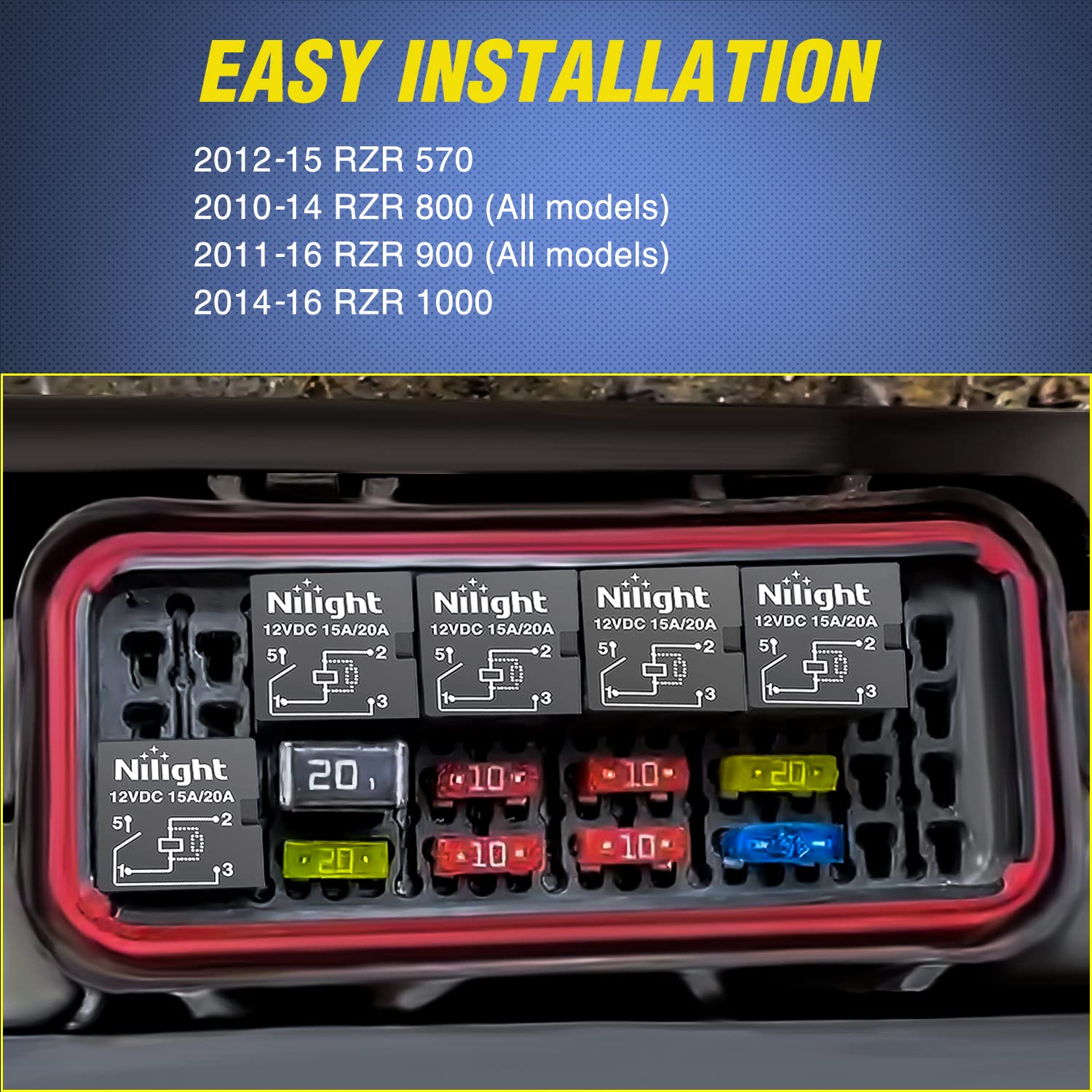 Nilight 5Pcs Automotive General Purpose Relay 4Pin Spno 20A Micro Cooling Fan Sealed Relay Plug & Play Direct Replacement For Po