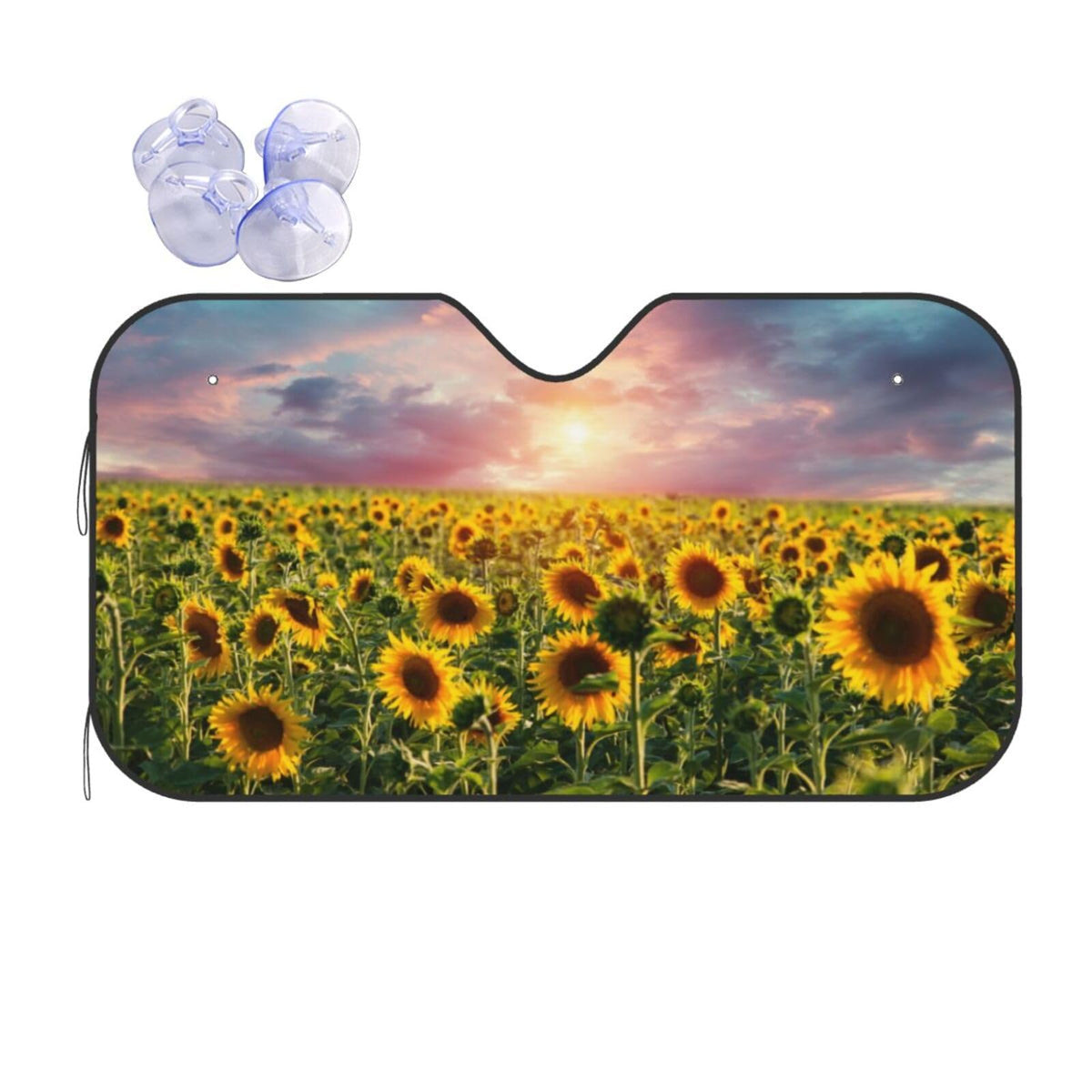 Sunflower Summer Sunrise Country Field Windshield Sun Shade Front Protector Folding Car Sun Visor Blocks Uv Rays Keeps Your Vehi