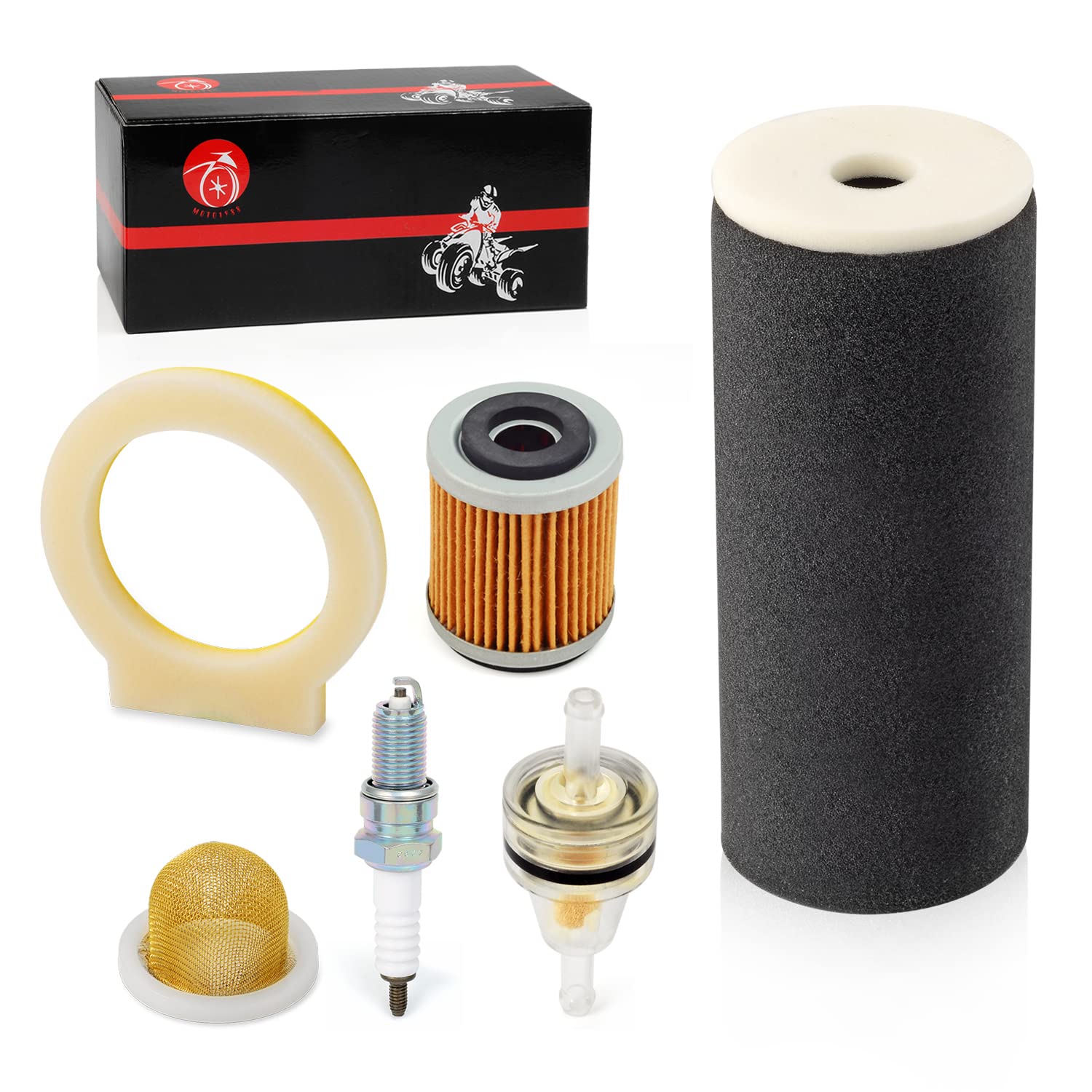 Air Filter Foam & spark plug + OIL STRAINER + Oil Filter For Yamaha Warrior 350 Raptor 350 Wolverine 350 1987-2013 1UY-14451-00-