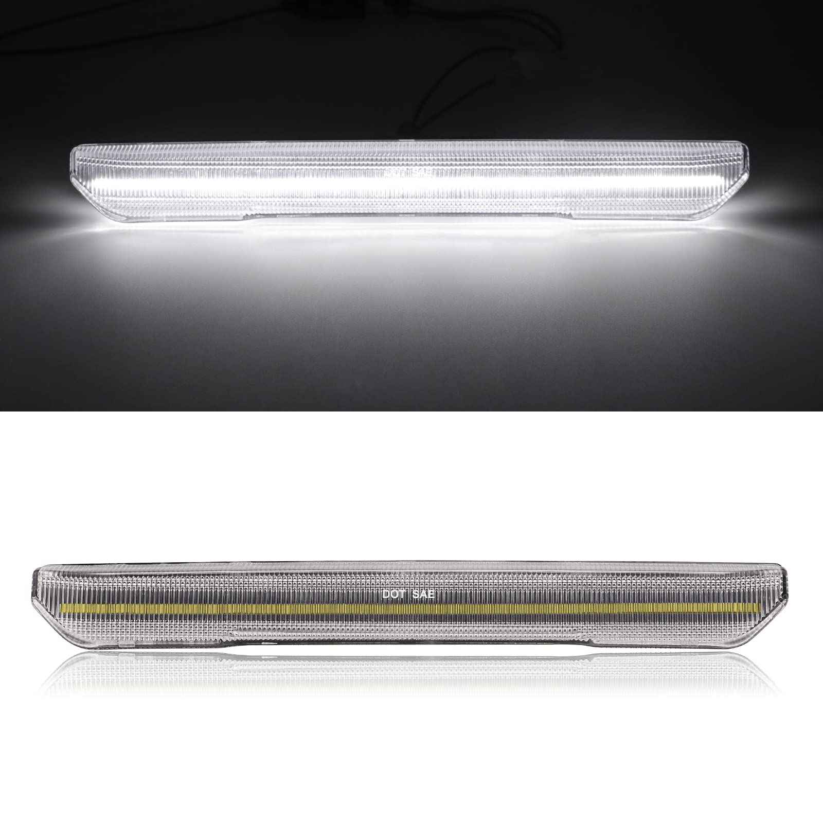 Mynoway White Led Side Marker Lamp Replacement For Sierra 2500Hd 3500Hd 2020-2024, 4Pcs Clear Lens Fender Marker Parking Lights