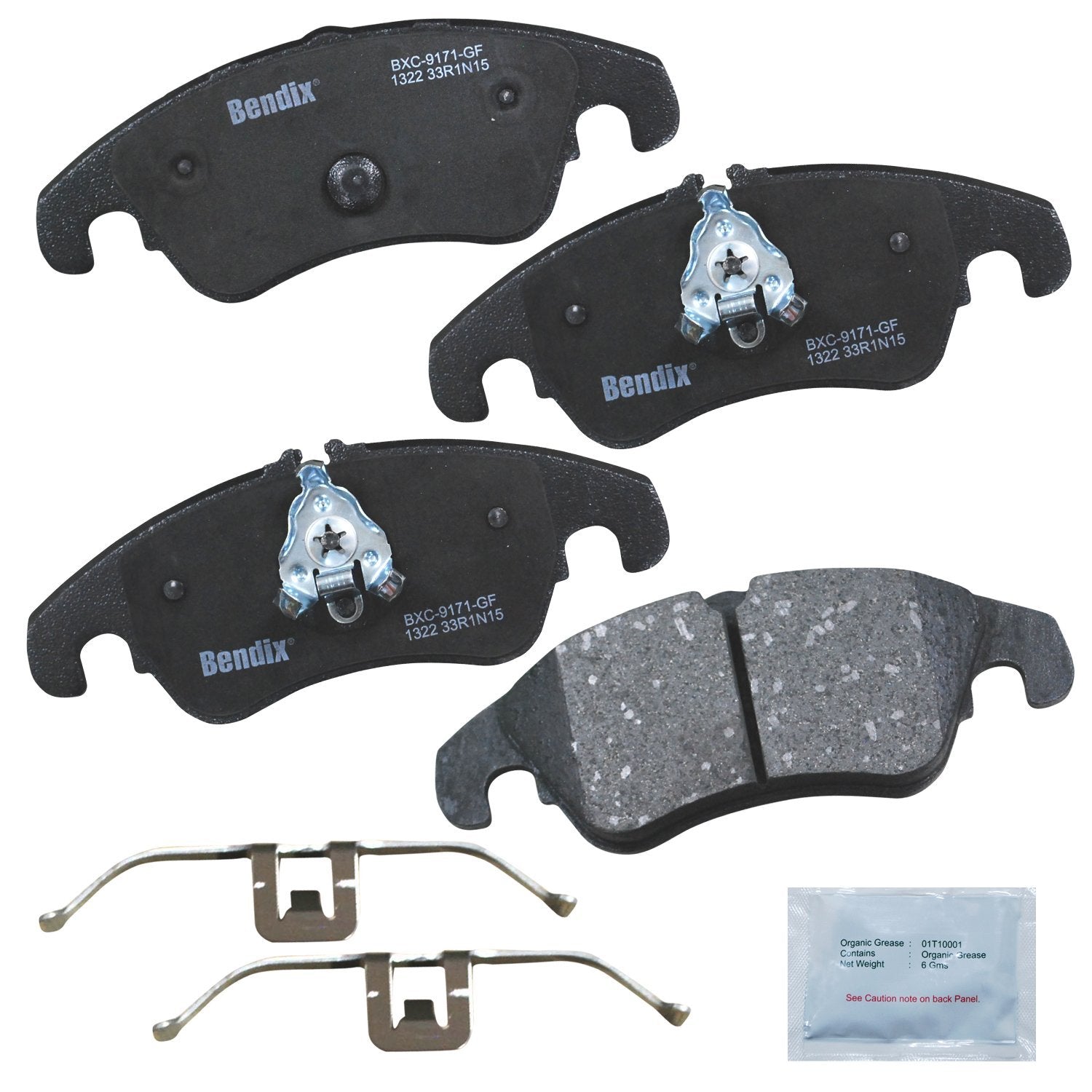 Bendix Priority1 Cfc1322 Ceramic Front Brake Pads For Audi A4 Allroad 2015-2013, A5 2009-2008, A5 2016-2015, A6 2015-2012, A6 Qu