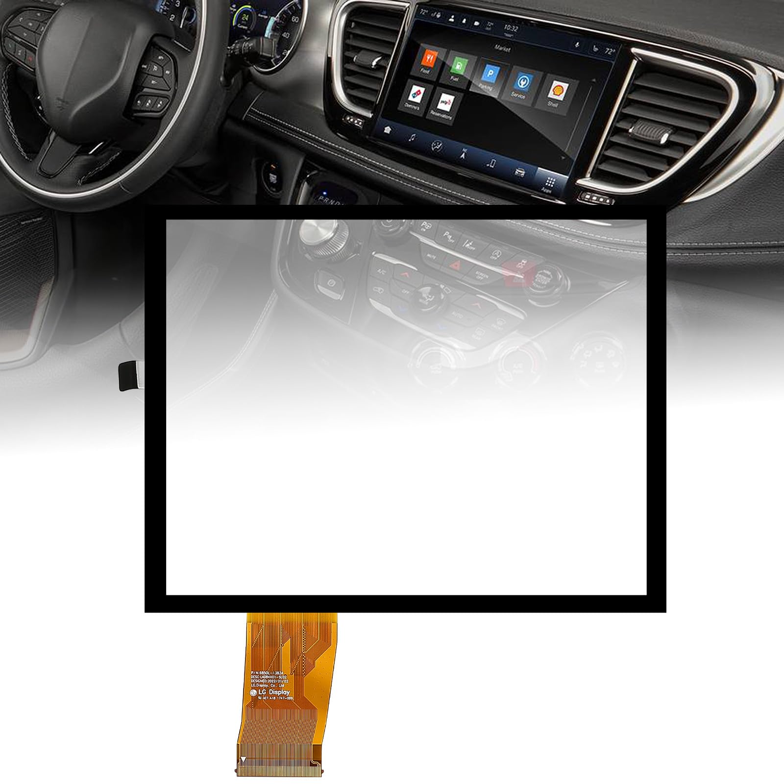 8.4'' Uconnect Screen Replacement Digitizer Compatible with 2017-2022 Ram 1500 2500 3500 Chrysler Dodge Durango Challenger Grand