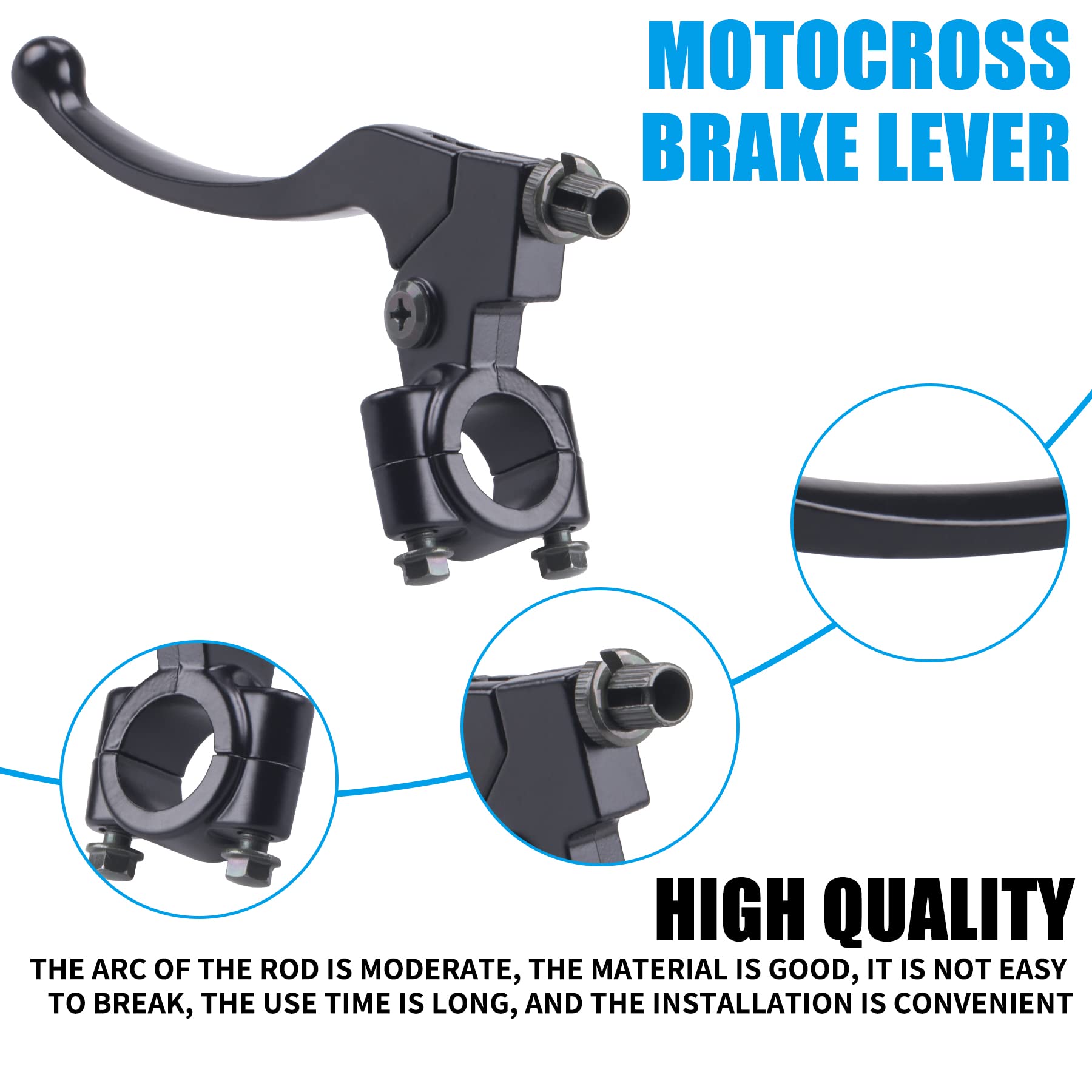 JINGKE 7/8'' 22mm Universal Motorcycle Black Left Clutch Brake Handle Lever Perch for Honda XR80 XR100 CRF70 CRF80 CRF100 XR200