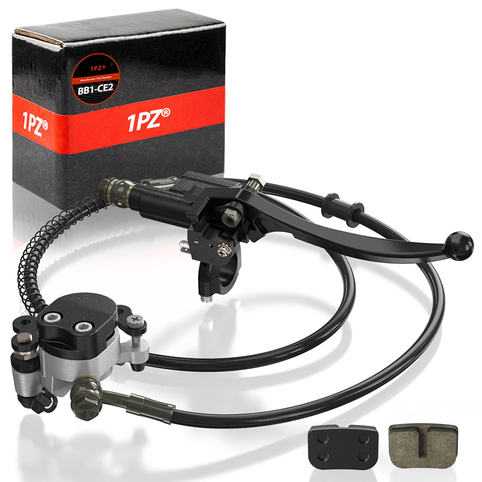 1Pz Bb1-Ce2 51Inch Upgraded Hydraulic Brake Master Cylinder Caliper With Brake Pad Replacement For 79Cc 97Cc 2.8Hp Baja Doodle Bug Db30 Racer Motovox Go Karts Mini Bike Part