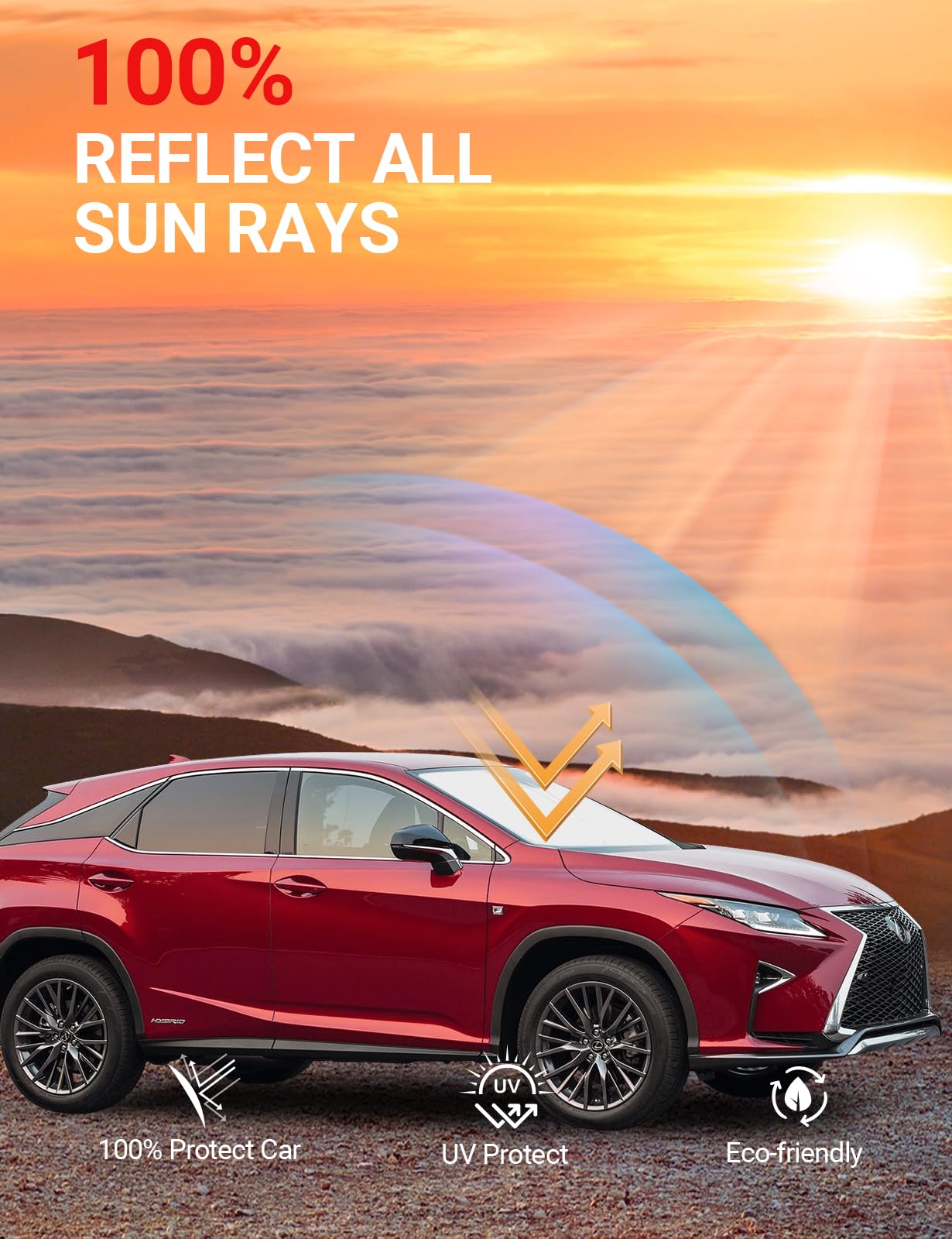 Proadsy 2025 Upgrade Front Windshield Sunshade Foldable Sun Shade Sun Visor Protector Custom Fit 2016-2024 2025 Lexus Rx Suv, Accessories