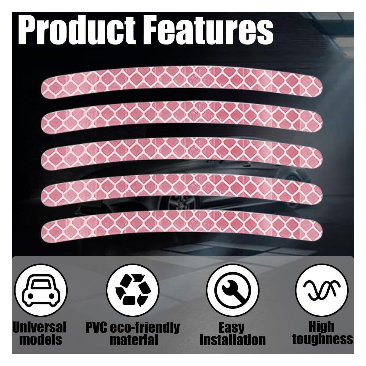 20Pcs Car Wheel Stripe Reflective Stickers, Car Wheel Night Safety Warning Stickers Anti-Scratch Reflective Rim Stickers, Car Wh