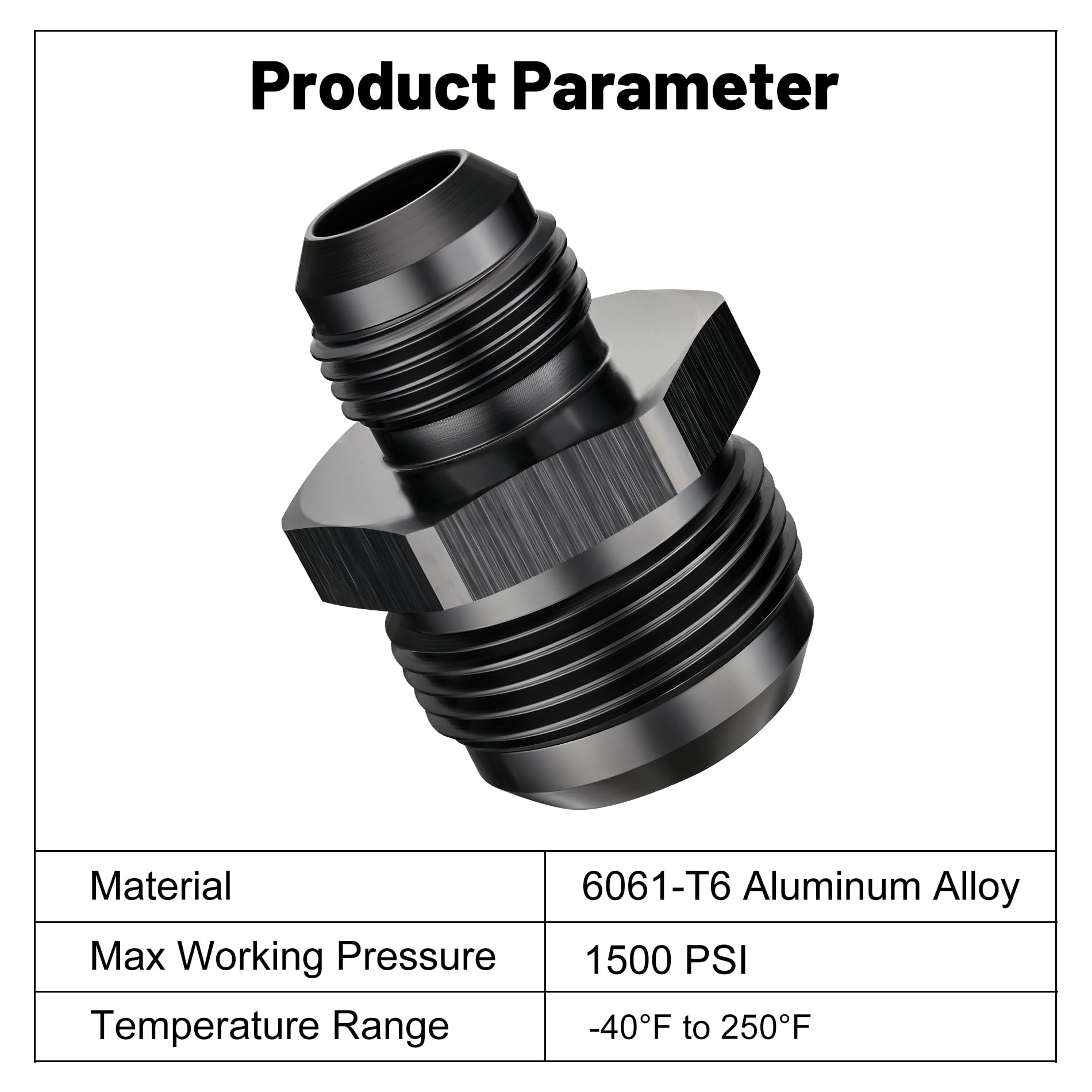 EVIL ENERGY 16AN Male to AN10 Male Flare Reducer Coupler Union Straight Adapter Fitting Black