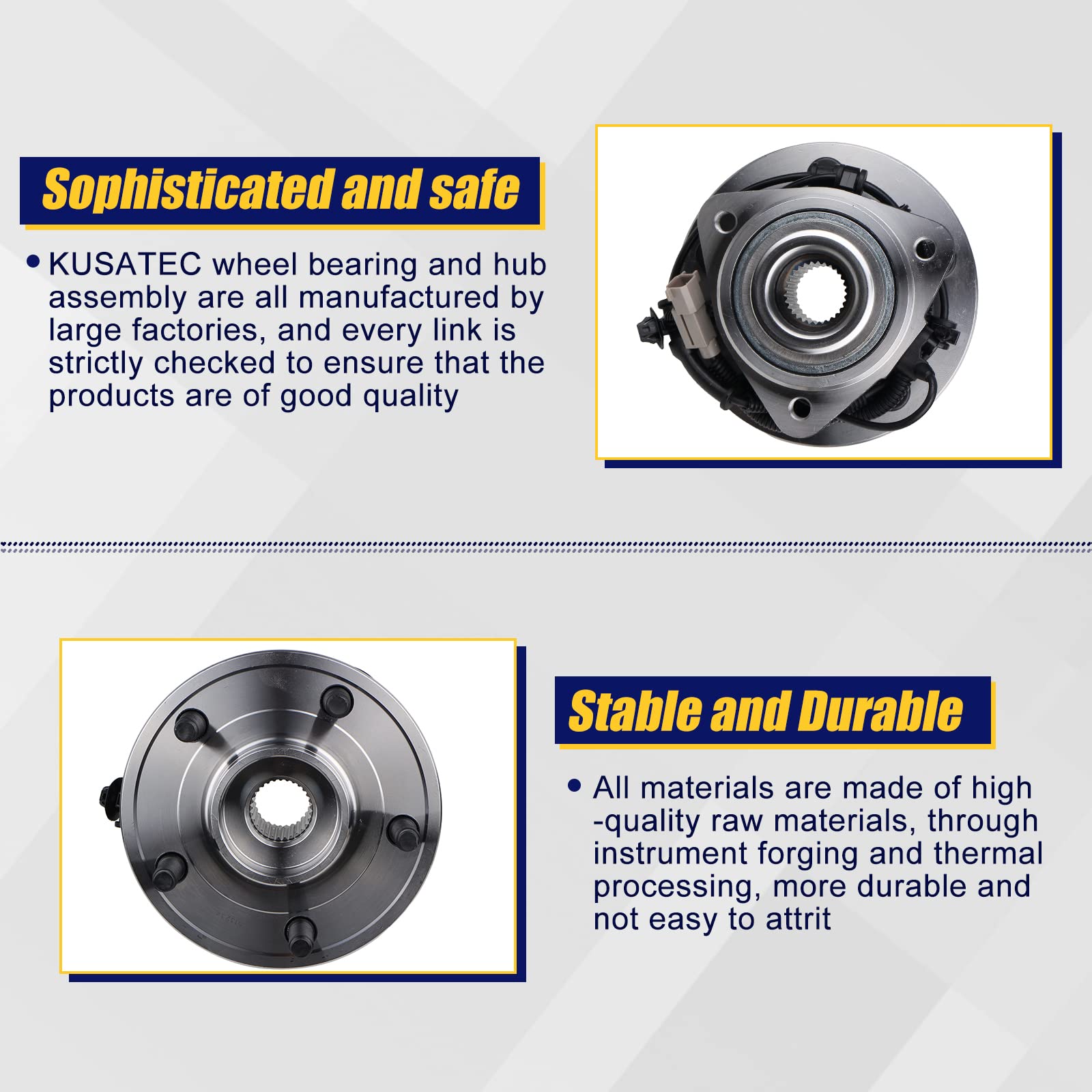 Kusatec 513234 Front Wheel Bearing And Hub Assembly Fit For Jeep Grand Cherokee 2005 2006 2007 2008 2009 2010, Commander 2006 20