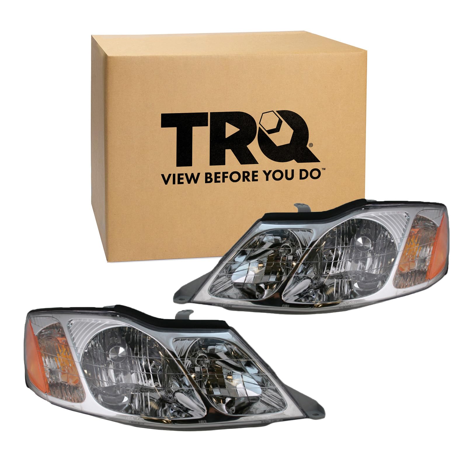Trq Driver & Passenger Side Headlight Assembly Set Headlights Driver & Passenger Side Compatible With 2000-2004 Toyota Avalon To