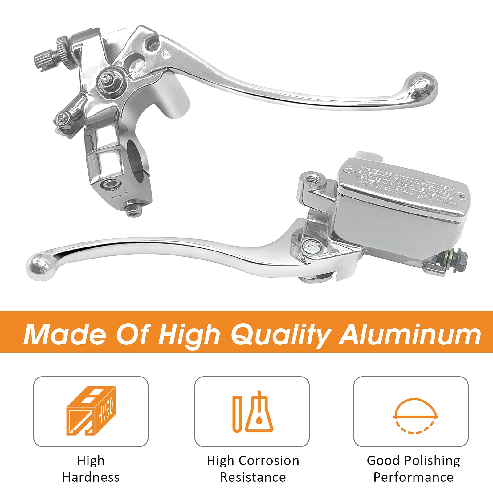 Javik Left & Right Brake Master Cylinder Clutch Lever For Honda Vt600 Vt750 Vt1100 Vt1300 Vtx1300 Vf750 (Chrome)