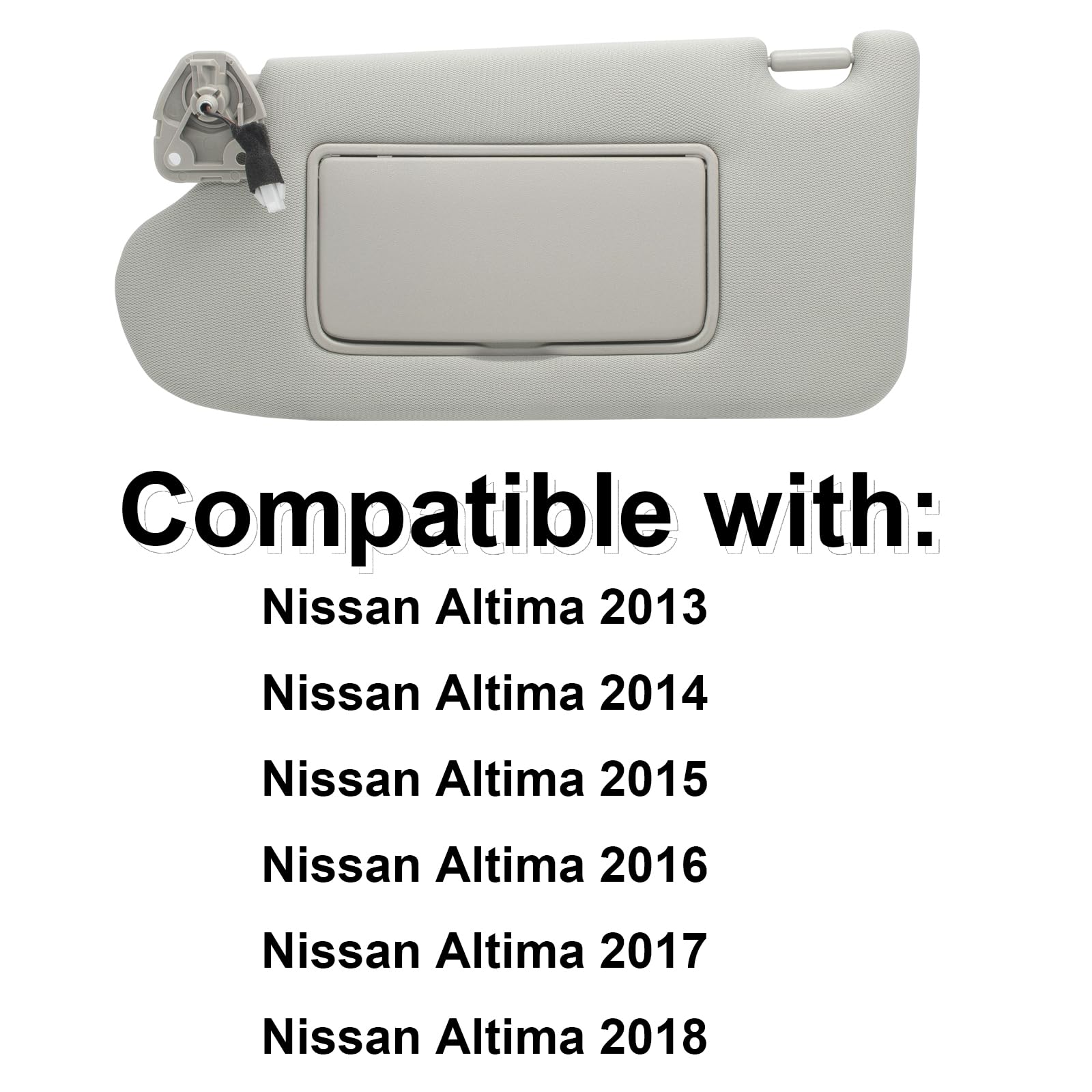 Driver Left Side Sun Visor Replacement Compatible With Nissan Altima 2013 2014 2015 2016 2017 2018 With Light Switch 96401-3Ta2A
