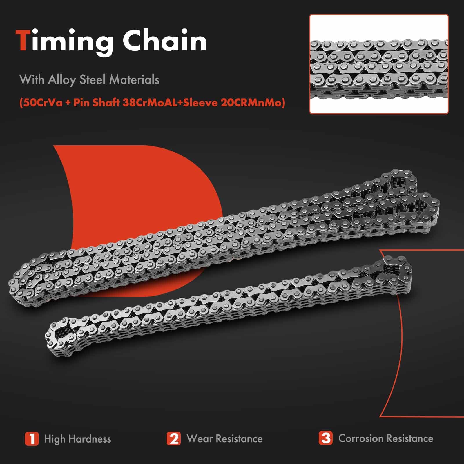 A-Premium Engine Timing Chain Kit W/Tensioner & More [Fits Dohc, 4Cyl] Compatible With Nissan Juke 2011 2012 [1.6L], Sentra 2013-2017 2018 [1.8L], Replace# 130281Kc0A, 13070En200, 130851Kc0A