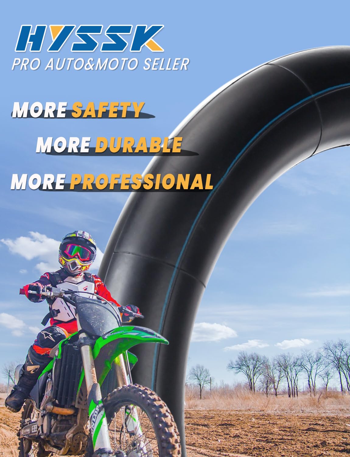 Premium Hyssk 2.75/3.00-12'' Motorcycle Inner Tube For 80/100-12 Ssr Dirt Pit Bike Rear Tire