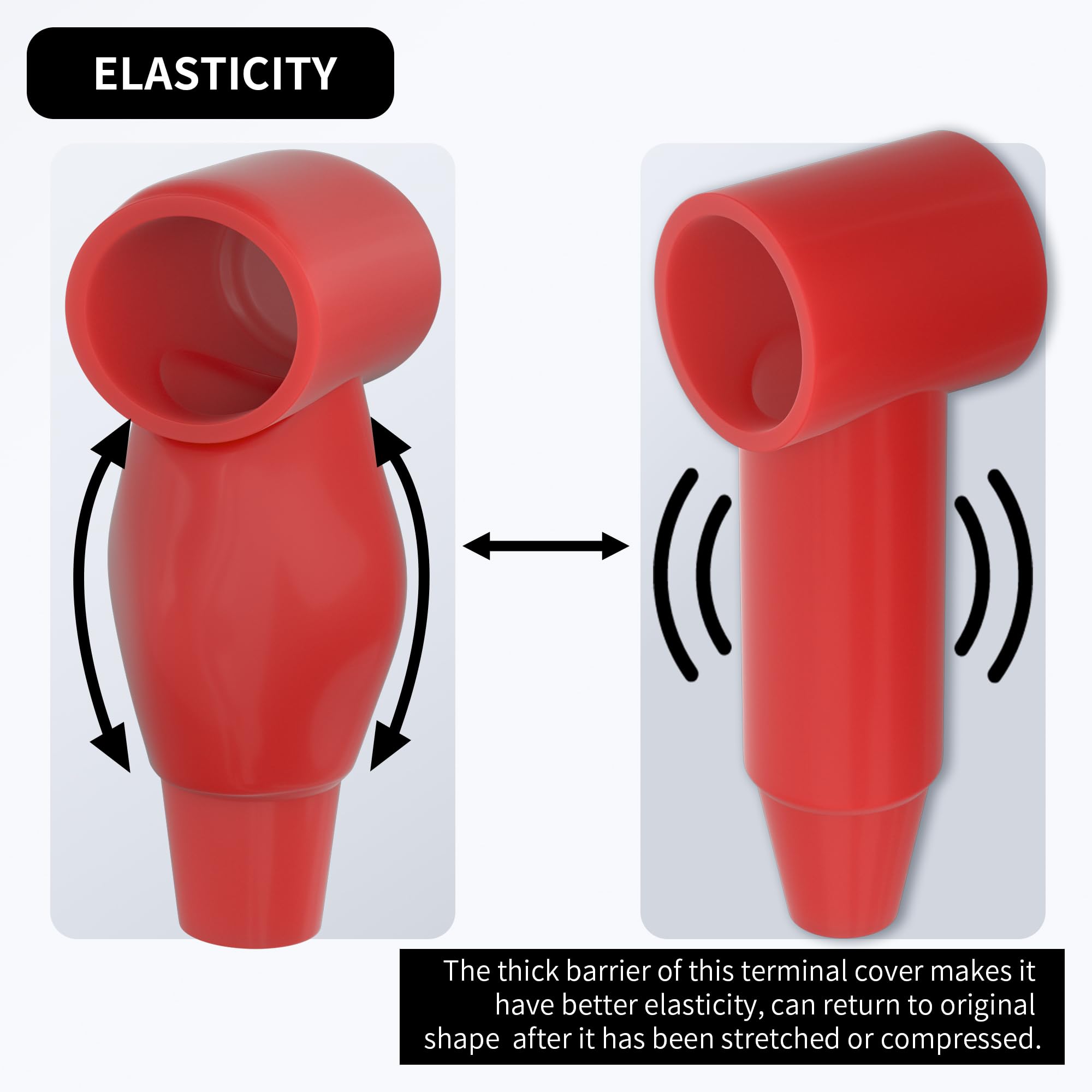 RVBOATPAT 10Pack Battery Terminal Cover for 1/4'',5/16'',3/8'' Battery Post, Silicone Stud Terminal Cover Protector Boot fit 4 t