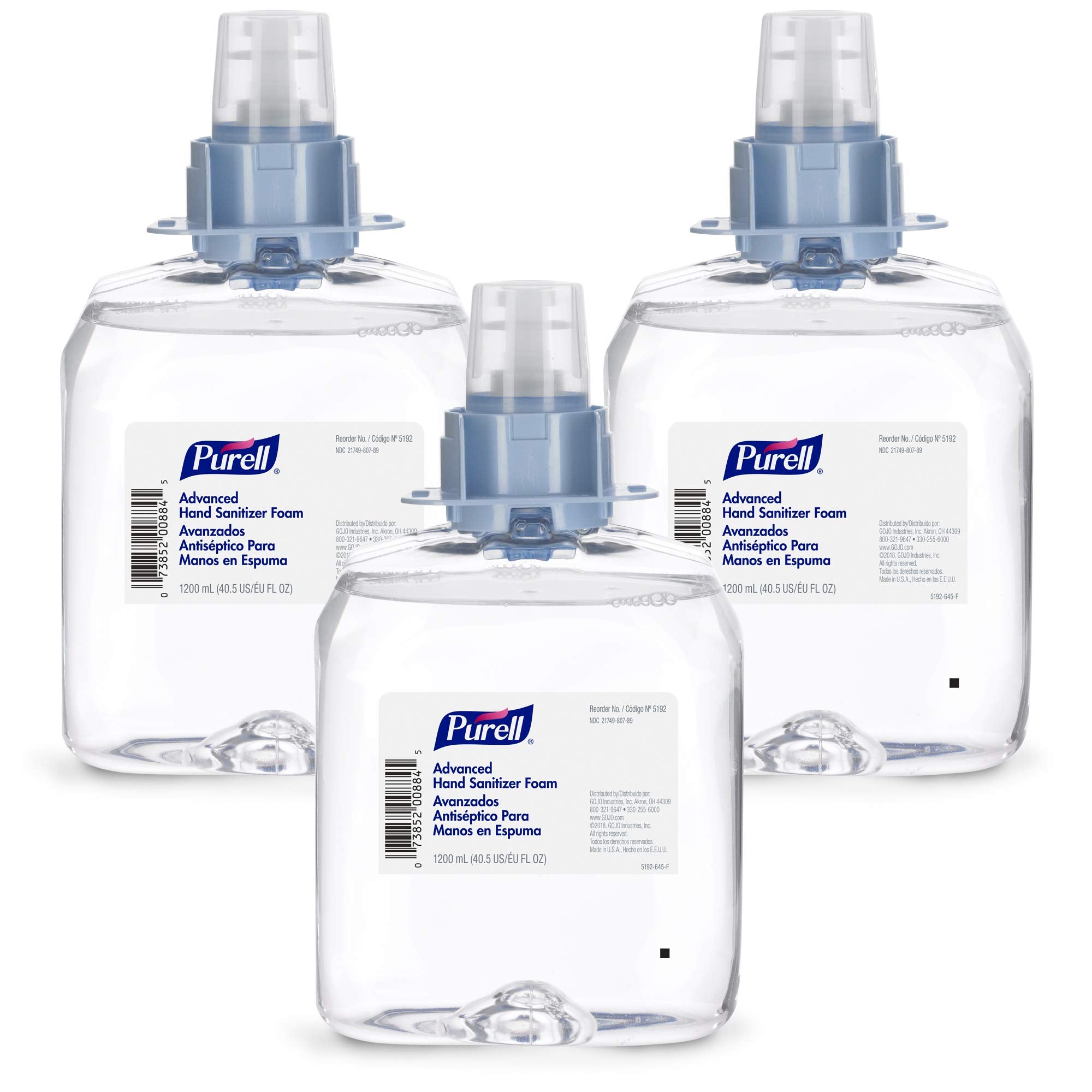 PURELL Advanced Hand Sanitizer Foam, 1200 mL Foam Hand Sanitizer Refill for PURELL FMX-12 Push-Style Dispenser (Pack of 3) - 519