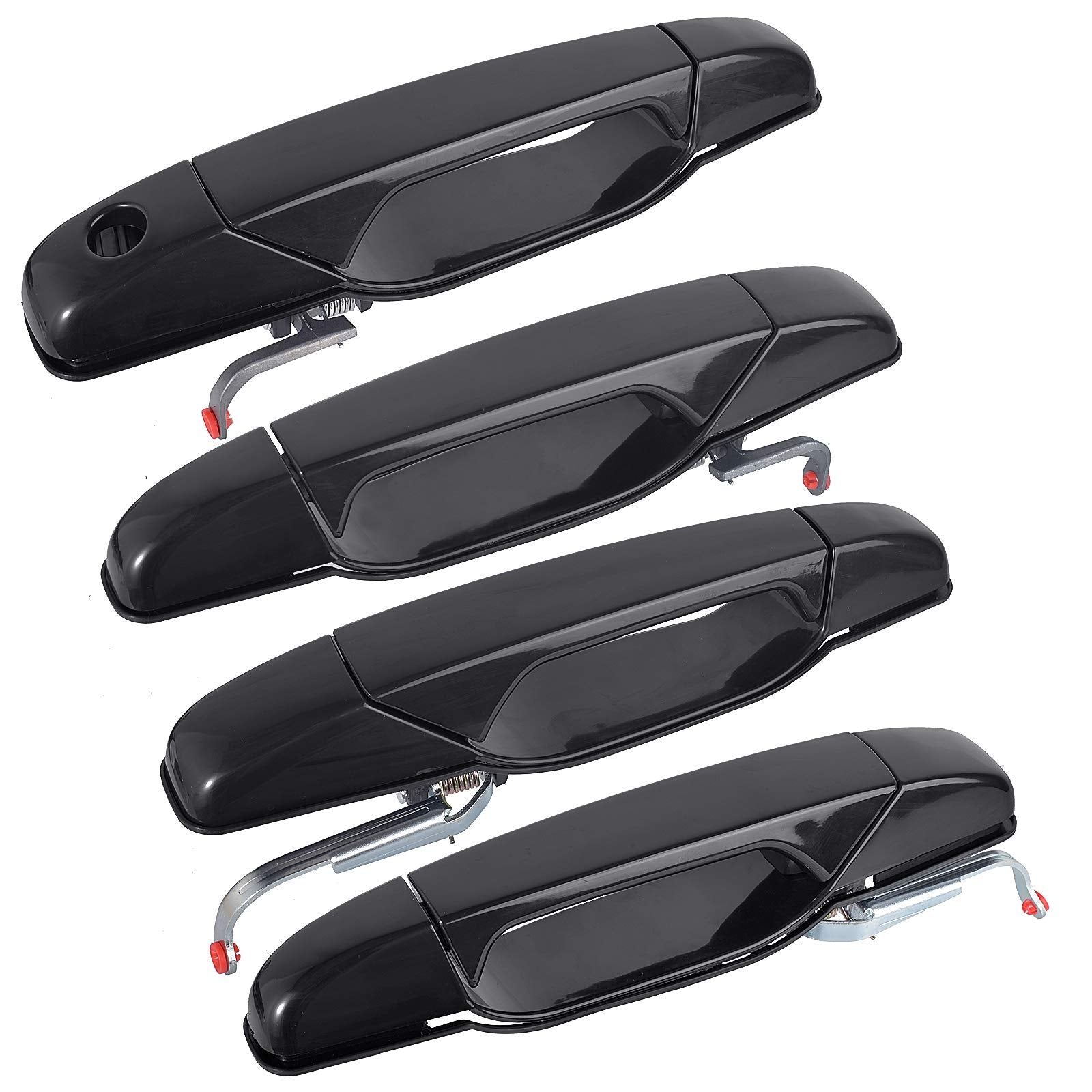 Faersi 4Pcs Exterior Black Door Handle Front Rear Driver & Passenger Side Replacements For Cadillac Escalade Chevy Silverado Gmc