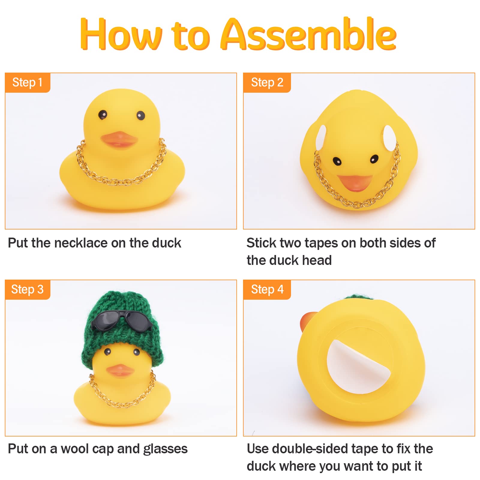 Wonuu Rubber Duck Car Ornaments Yellow Duck Car Dashboard Decorations With Propeller Helmet For Christmas Decor And Home Decorat