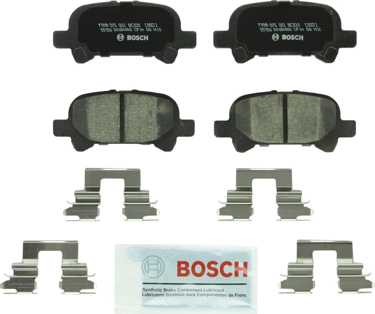 BOSCH BC828 QuietCast Premium Ceramic Disc Brake Pad Set - Compatible with Select Toyota Avalon, Camry, Solara; REAR