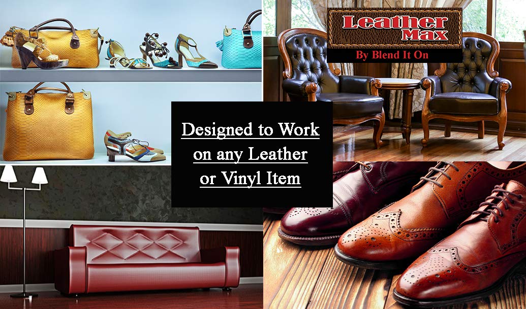 Leather Max Complete Leather Refinish, Restore, Recolor & Repair Kit/Now With 3 Color Shades To Blend With/Leather & Vinyl Refin