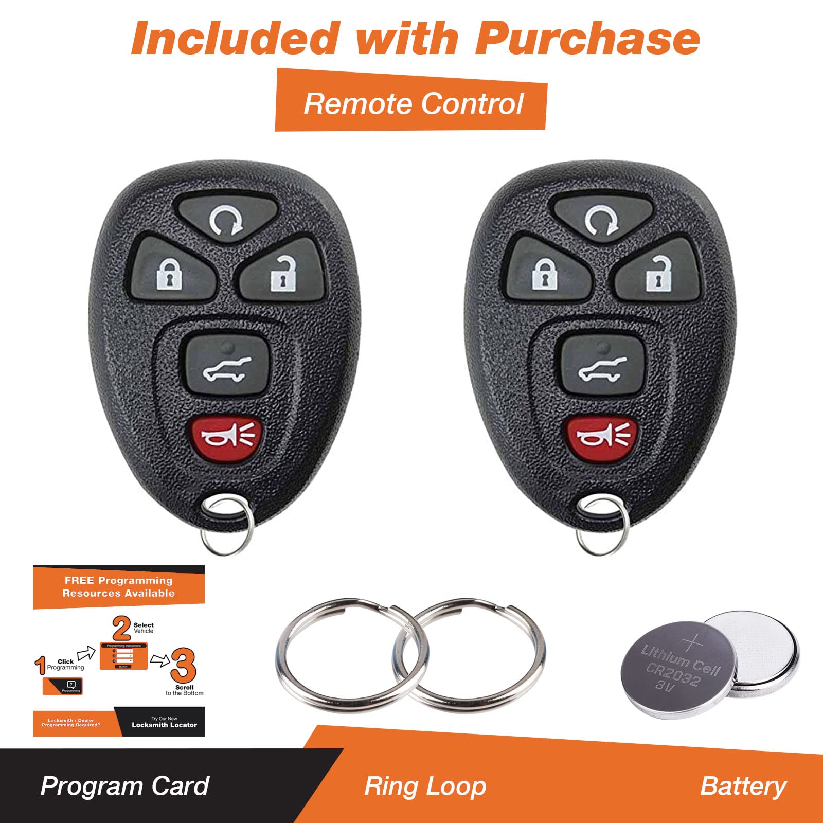 Discount Keyless Replacement Key Fob Car Remote And Uncut Transponder Key Compatible With 15913415, 25839476, Id 46 (2 Pack)