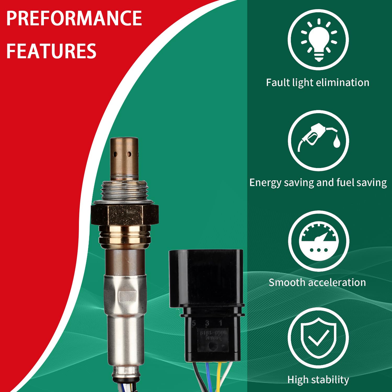Necatuo 234-5430 Upstream O2 Oxygen Sensor Heated Air Fuel Ratio Compatible With Hyundai Elantra 2.0L, Kia Spectra Kia Spectra5