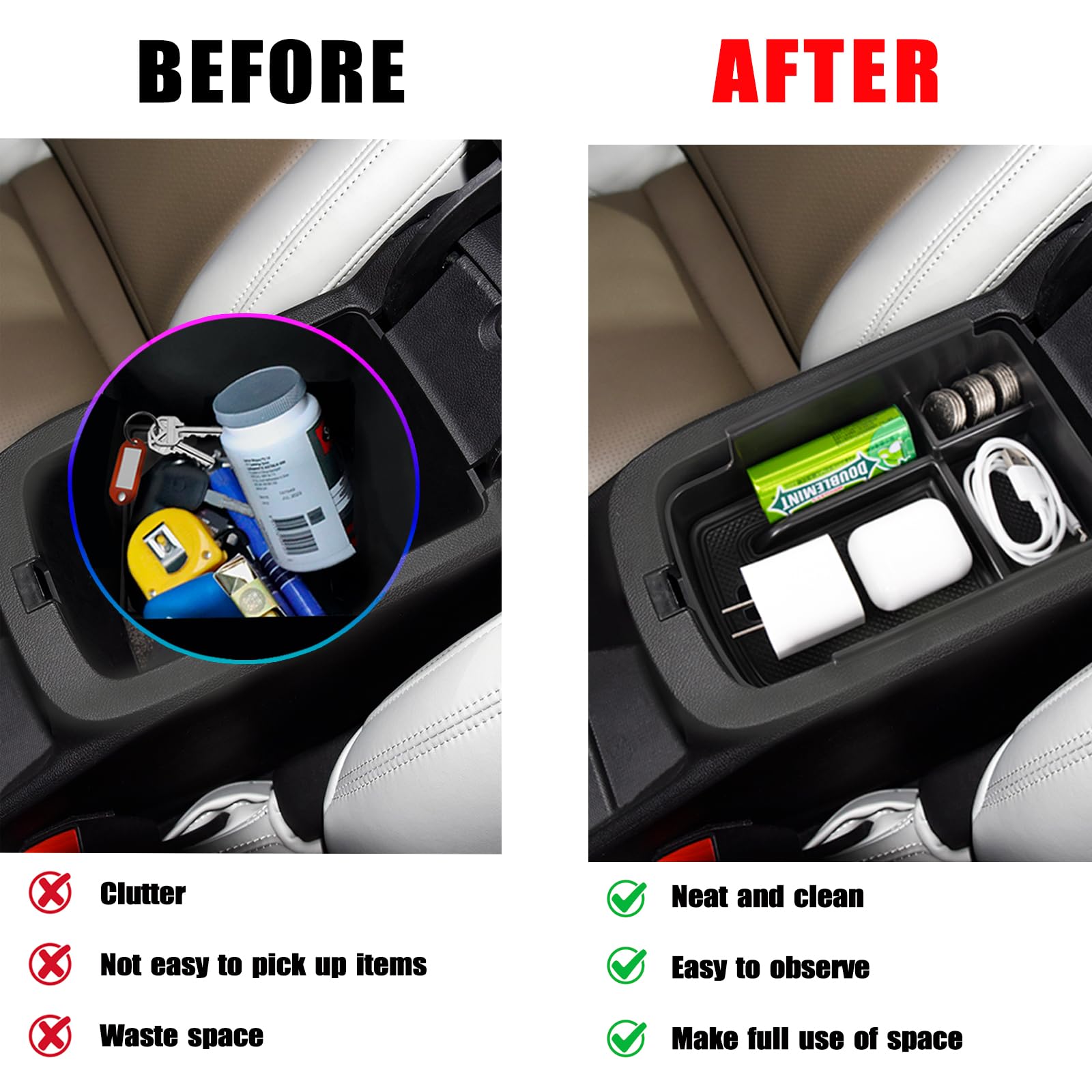 Neepiar Center Console Organizer Tray Compatible With 2023 2024 Chevy Trax And Buick Envista Armrest Storage Box Insert Storage