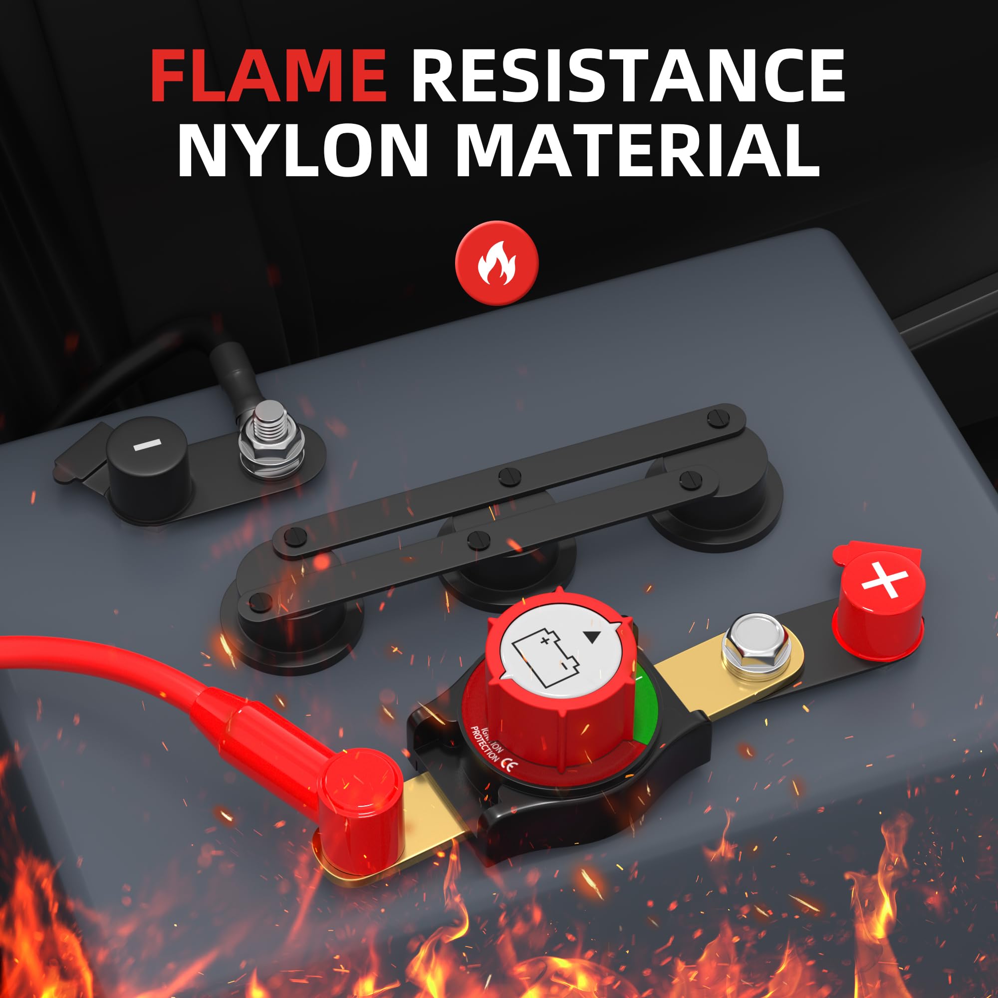 Joinfworld Side Post Battery Disconnect Switch 12V-48V 275A Waterproof Marine Battery Cut Off Switch 12 Volt For Car Rv Boat Atv