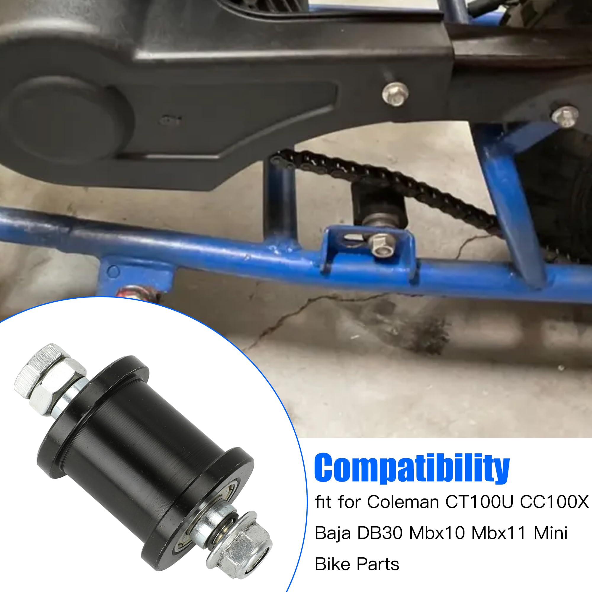 YOXUFA 8mm Mini Bike Chain Tensioner with 1-3/4'' Roller for Coleman CT100U CC100X Baja Doodlebug DB30 Motovox Mbx10 Mbx11 Preda