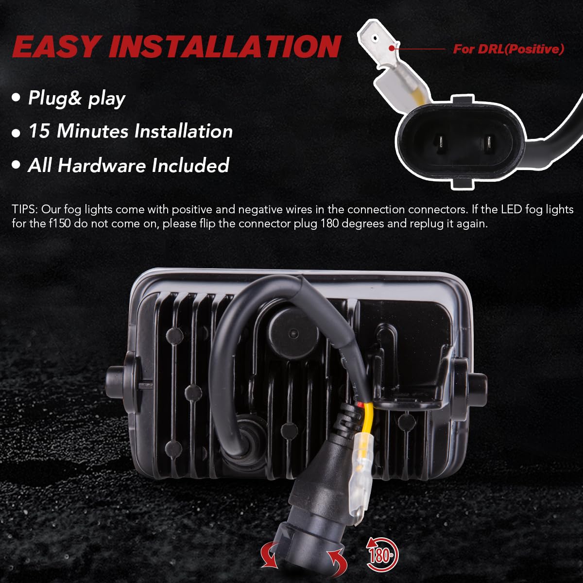 Bicyaco Led Fog Lights With Drl Daytime Running Lights Compatible With 2015-2020 Ford F150, 4 Inch Led Fog Light Assembly Kit, 3