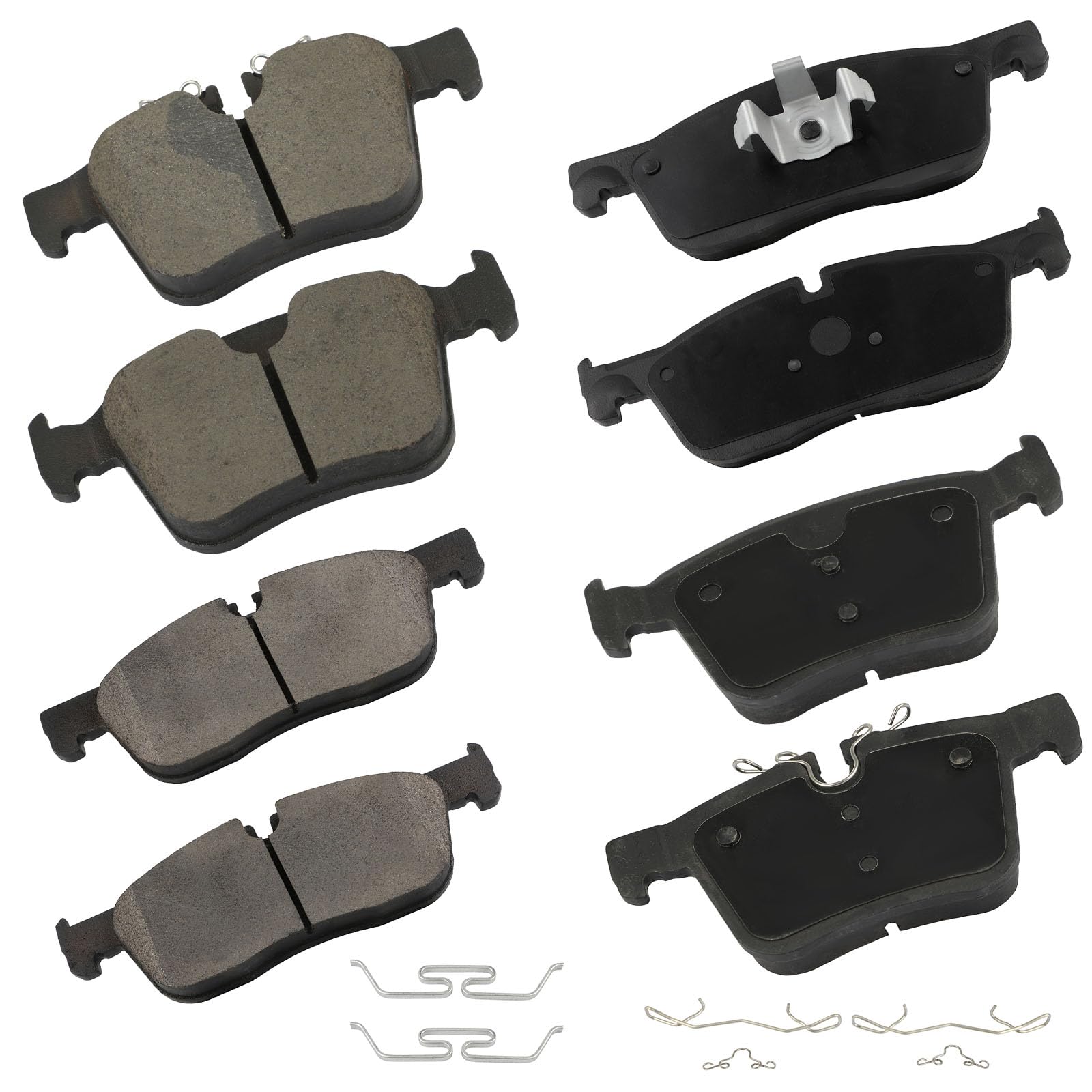 Cciyu D1838 D1821 Front & Rear Ceramic Disc Brake Pads Set W/Hardware Fit For Jaguar For E-Pace/For F-Pace/For Xe/For Xf,For Lan