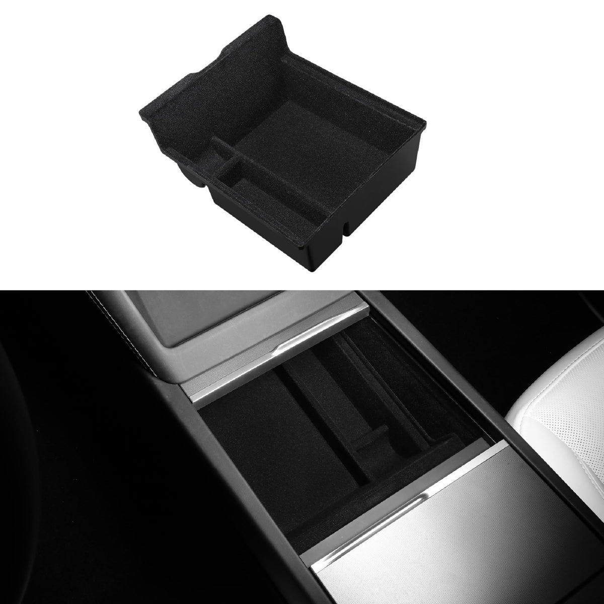 Basenor Center Console Organizer Tray Custom For New Tesla Model Y 2025 Refresh And Tesla Model 3 2025 2024 Refresh, Center Cons