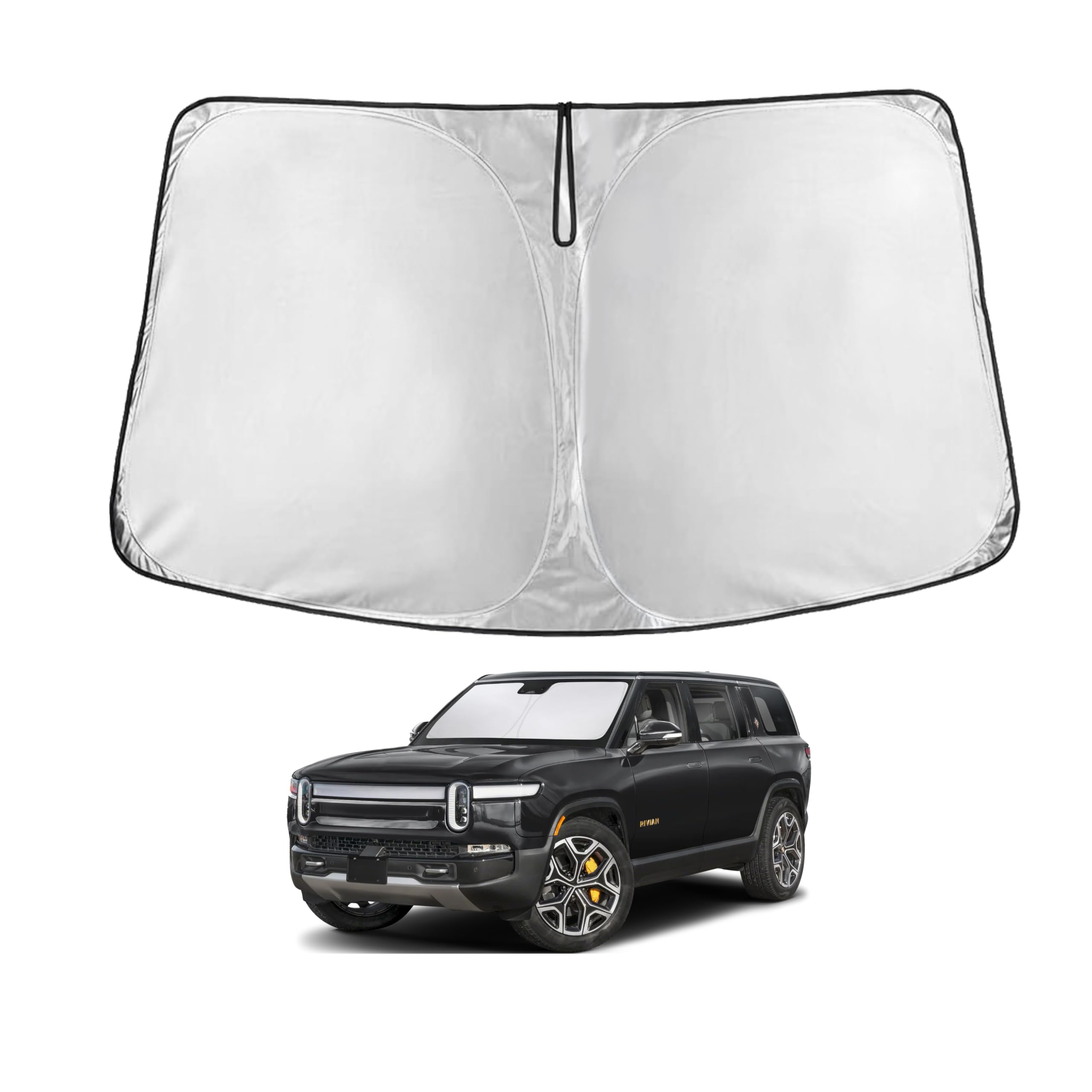 For Rivian R1S 2022-2024 2025 Windshield Sunshade Compatible For -Econour 240T Polyester Material Cars Sun Visor Reflector Block