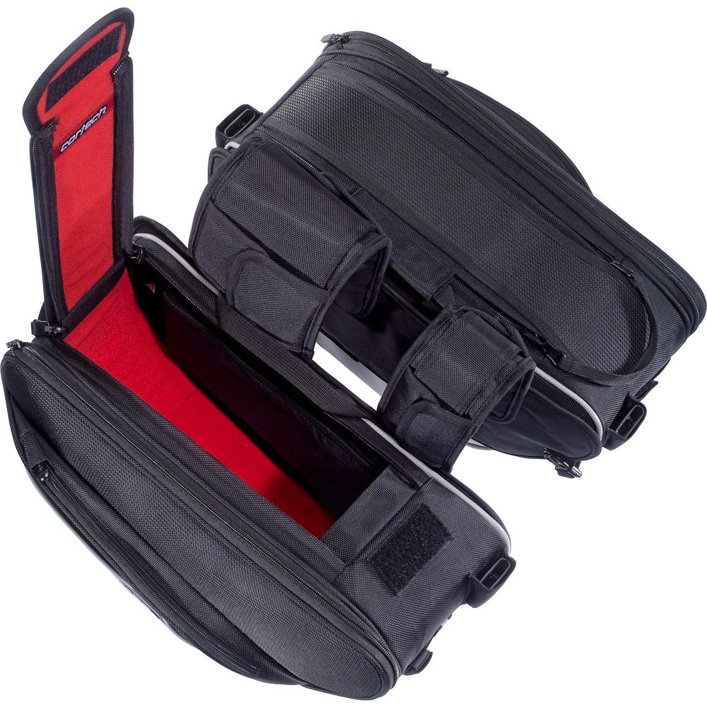 Cortech Super 2.0 36-Liter Motorcycle Saddlebag - Black / 16.9”L x 6.7”W x 10.2”D