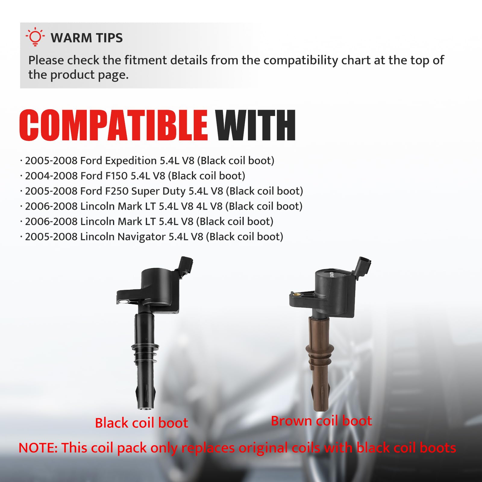 Ignition Coil Pack & Spark Plugs Replacement For 5.4 V8 2004 2005 2006 2007 2008 Ford Lincoln Expedition F150 F250 Super Duty Ex