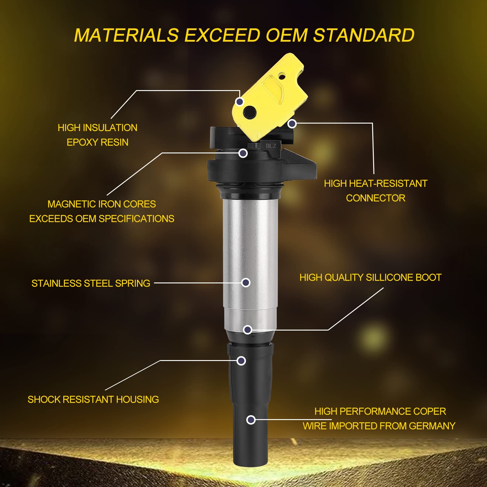 Partselect 4Pcs Ignition Coil Pack Uf-598 C1692 Replacement For Mini Cooper 2007-2013 Countryman 2011-2016 Paceman 2013-2016 L4