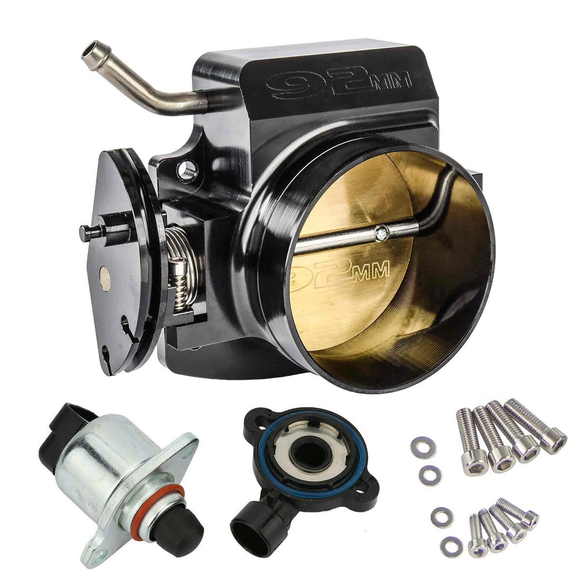 Yeshma 92Mm Throttle Body For Ls1 Ls2 Ls3 Ls6 Ls7 Lsx Intake Manifold With Throttle Position Sensors Tps & Idle Air Control Iac 