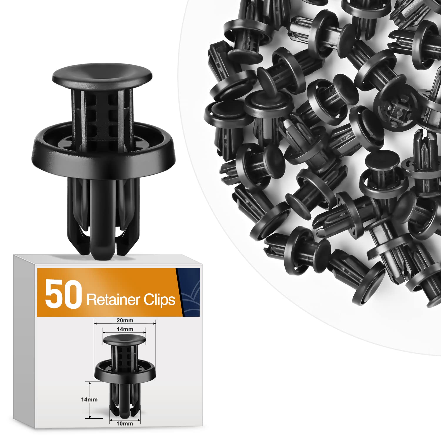 Gooacc 50Pcs Bumper And Wheel Well Liner Push-Type Retainer Fender Grille Under Cover Clips Oem:#91505-Tm8-003 Compatible With H