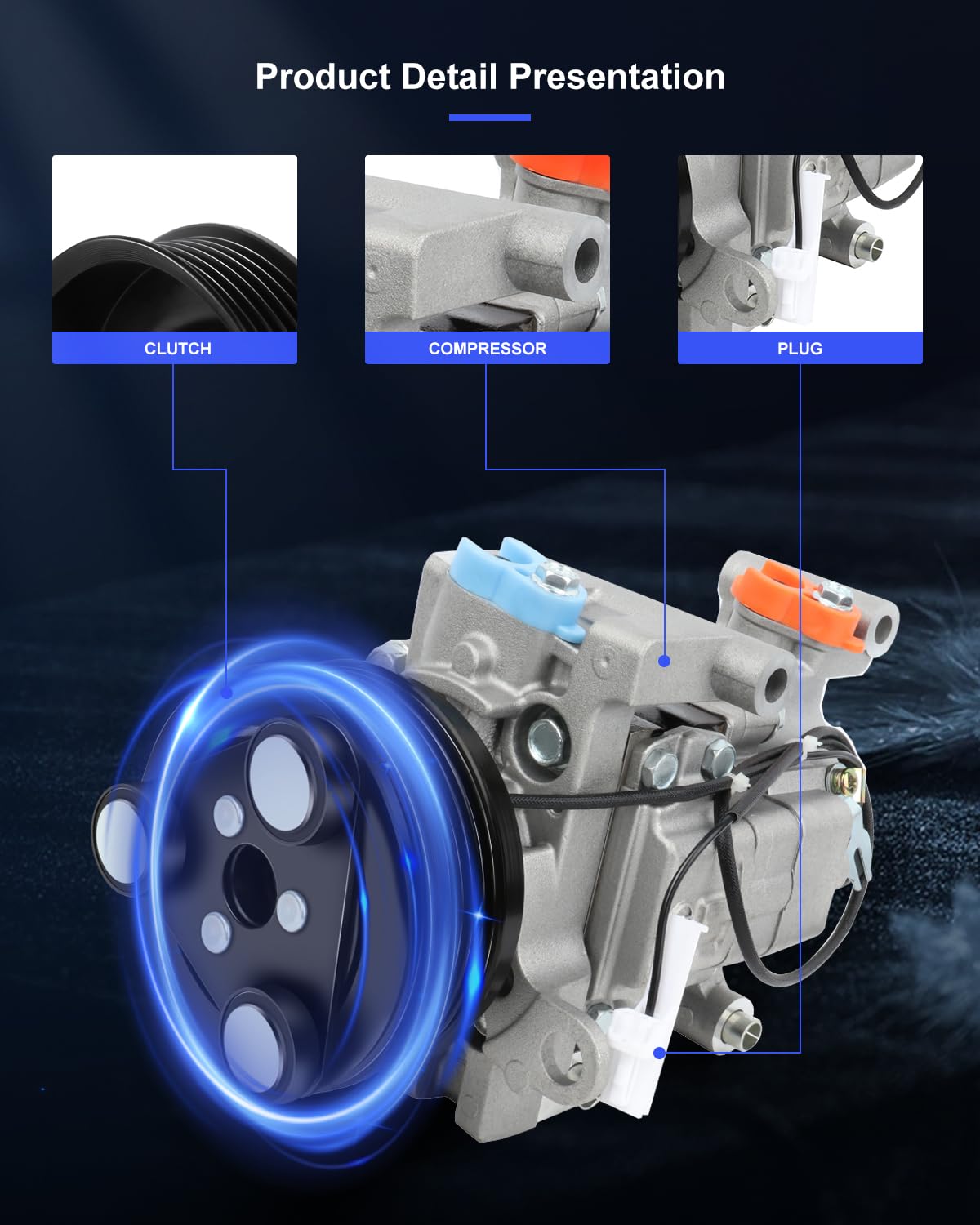 Eccpp Ac Compressor 2004-2009 Fit For Mazda 3 2.0L 2006-2010 For Mazda 5 2.3L Fast Cooling A/C Compressor With Clutch
