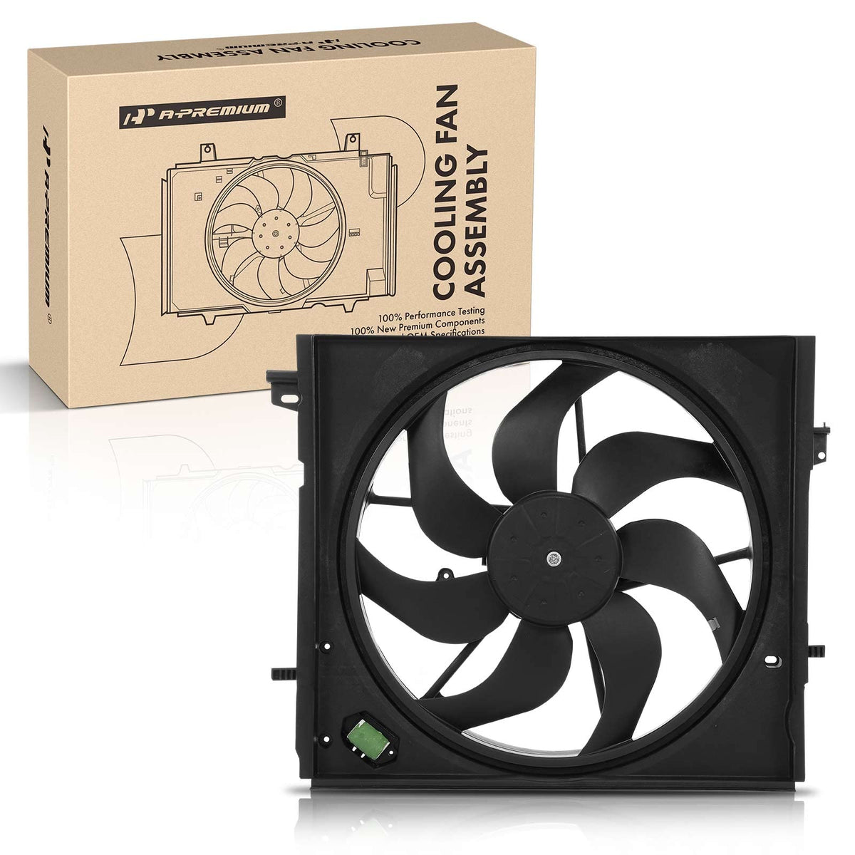 A-Premium Engine Radiator Cooling Fan Assembly Compatible with Select Nissan Models - Rogue Sport 2017 2018 2019, L4 2.0L - Repl
