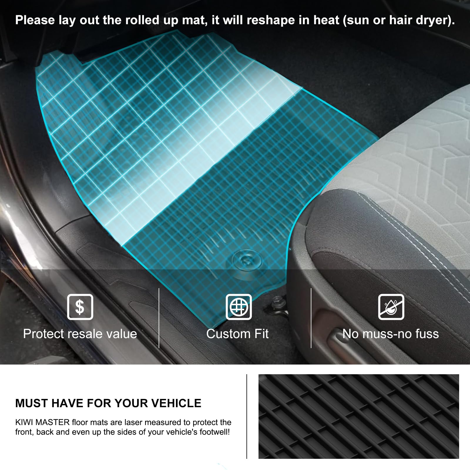 Kiwi Master Floor Mats For 2016 2017 Toyota Tacoma Double Cab Crew Cab All Weather Mat Liners Front Rear 2 Row Seat Tpe Slush Li