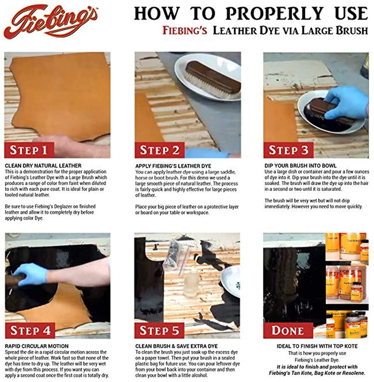 Fiebing'S Leather Dye (4 Fl Oz, Beige) - Alcohol-Based, Penetrating, Permanent Dye For Shoes, Boots, Belts, Bags, Furniture - In