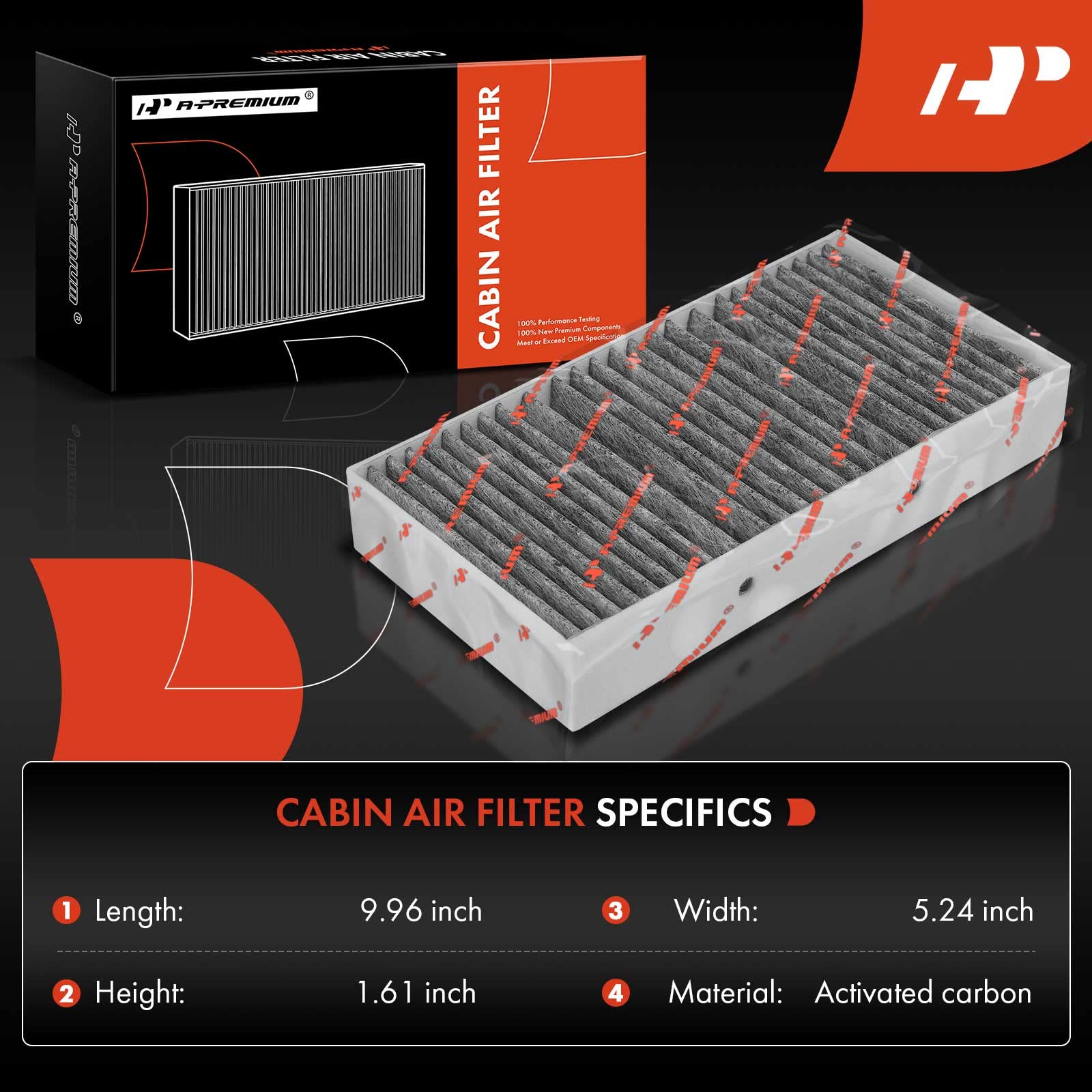 A-Premium 2-PC Cabin Air Filter with Activated Carbon Compatible with Mercedes-Benz GLE300d, GLE350, GLE550, GL350, GL450, GL550